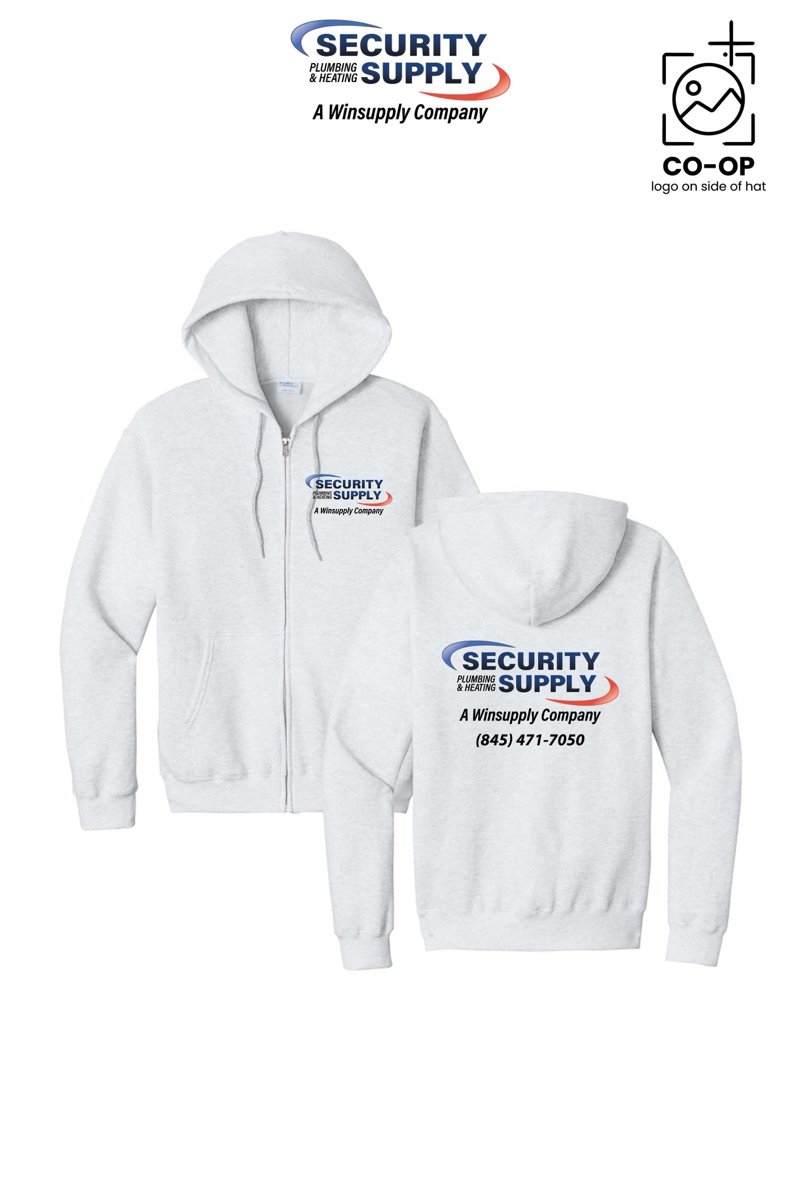 Port & Co™ Core Fleece Full-Zip Hooded Sweatshirt - Security Plumbing & Heating Supply - Poughkeepsie, NY