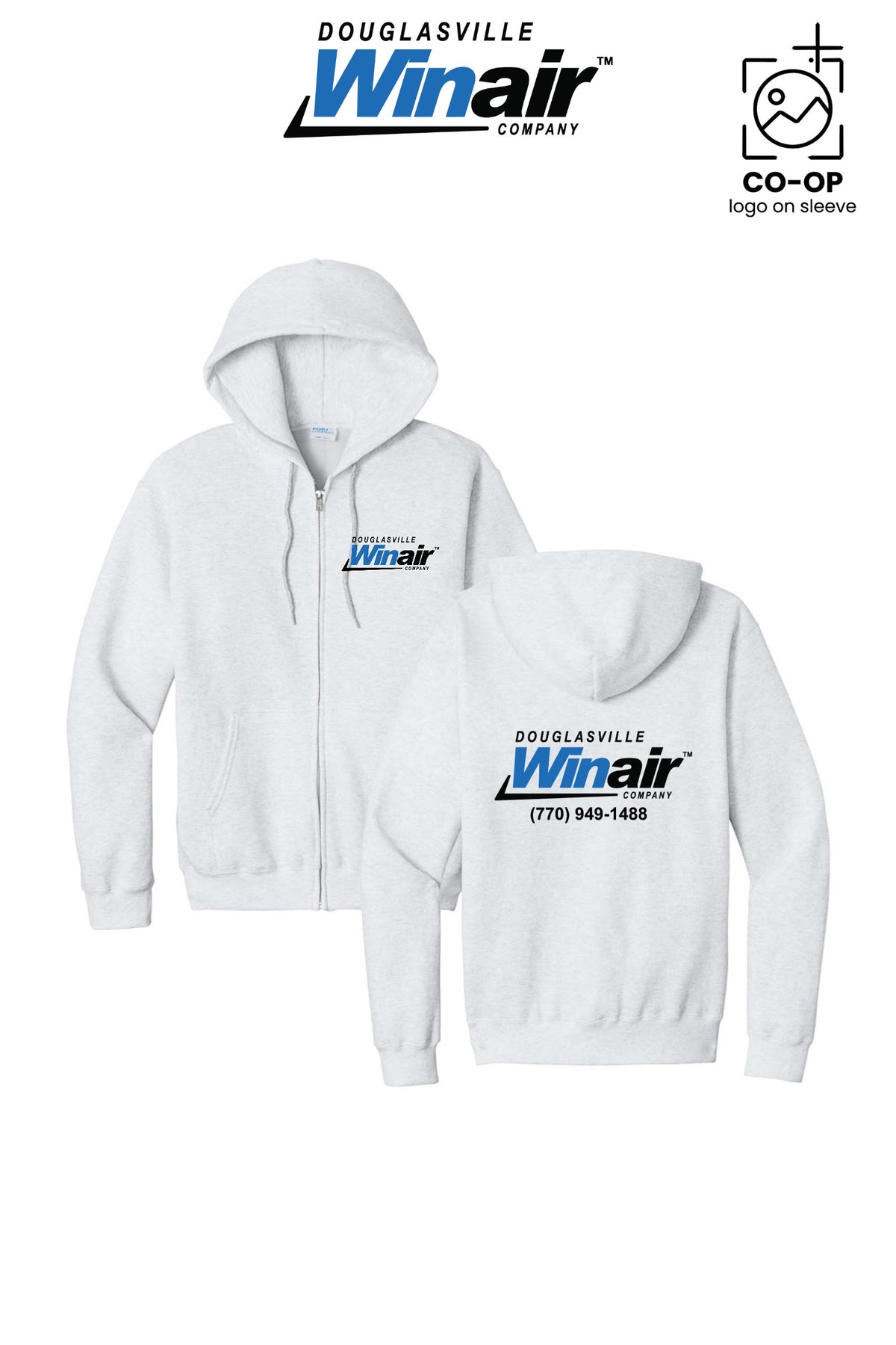 Port & Co™ Core Fleece Full-Zip Hooded Sweatshirt - Douglasville Winair