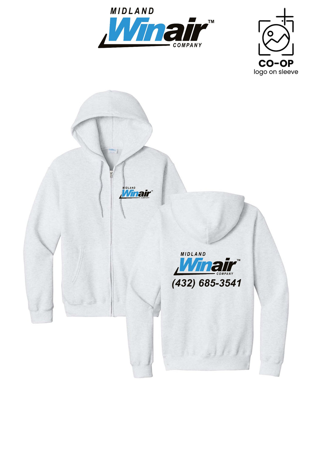 Port & Co™ Core Fleece Full-Zip Hooded Sweatshirt - Midland Winair