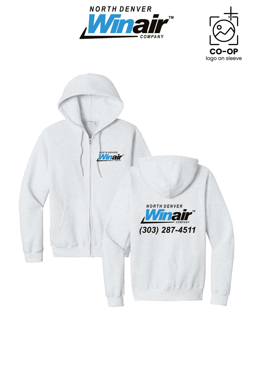 Port & Co™ Core Fleece Full-Zip Hooded Sweatshirt - North Denver Winair