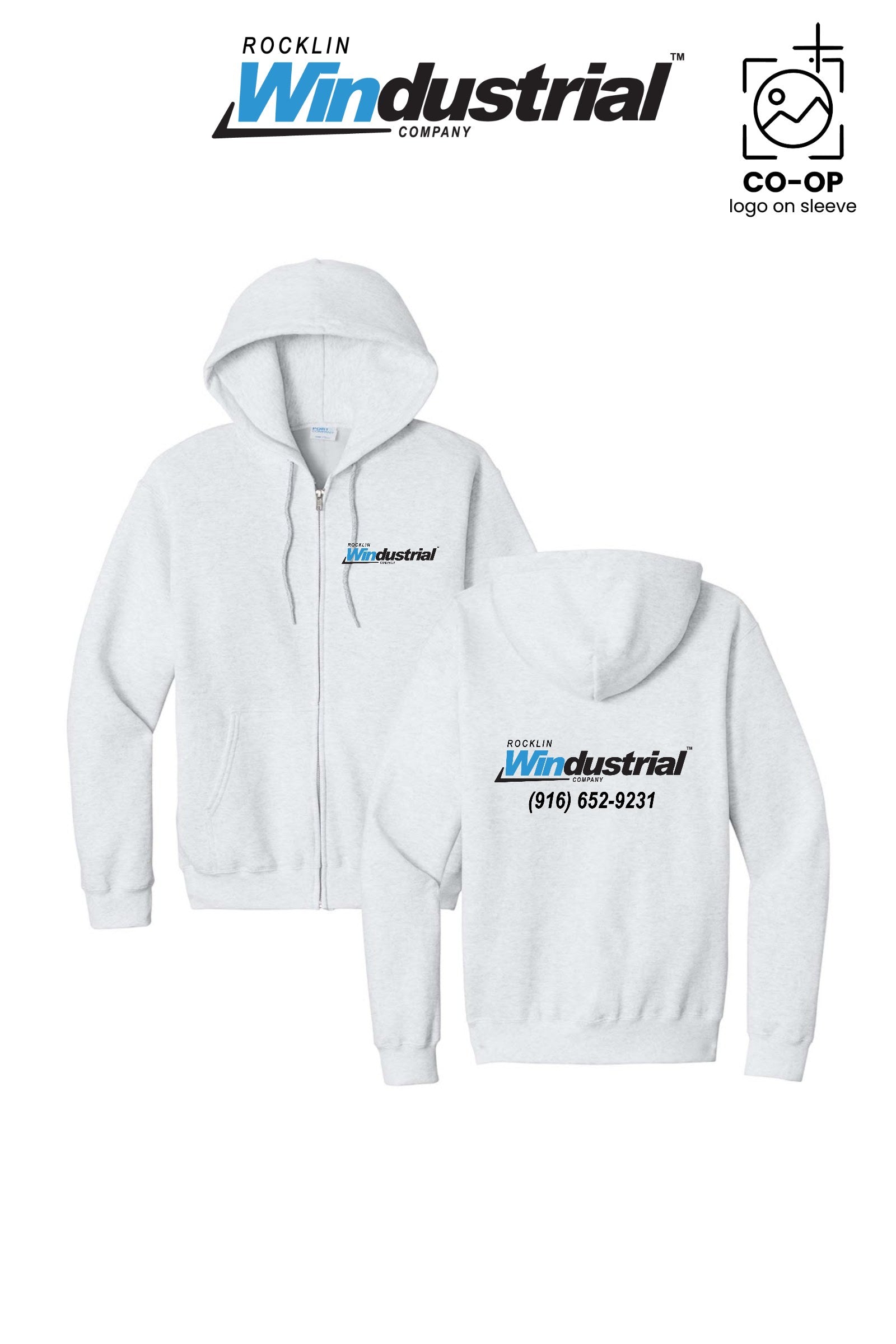Port & Co™ Core Fleece Full-Zip Hooded Sweatshirt - Rocklin Windustrial