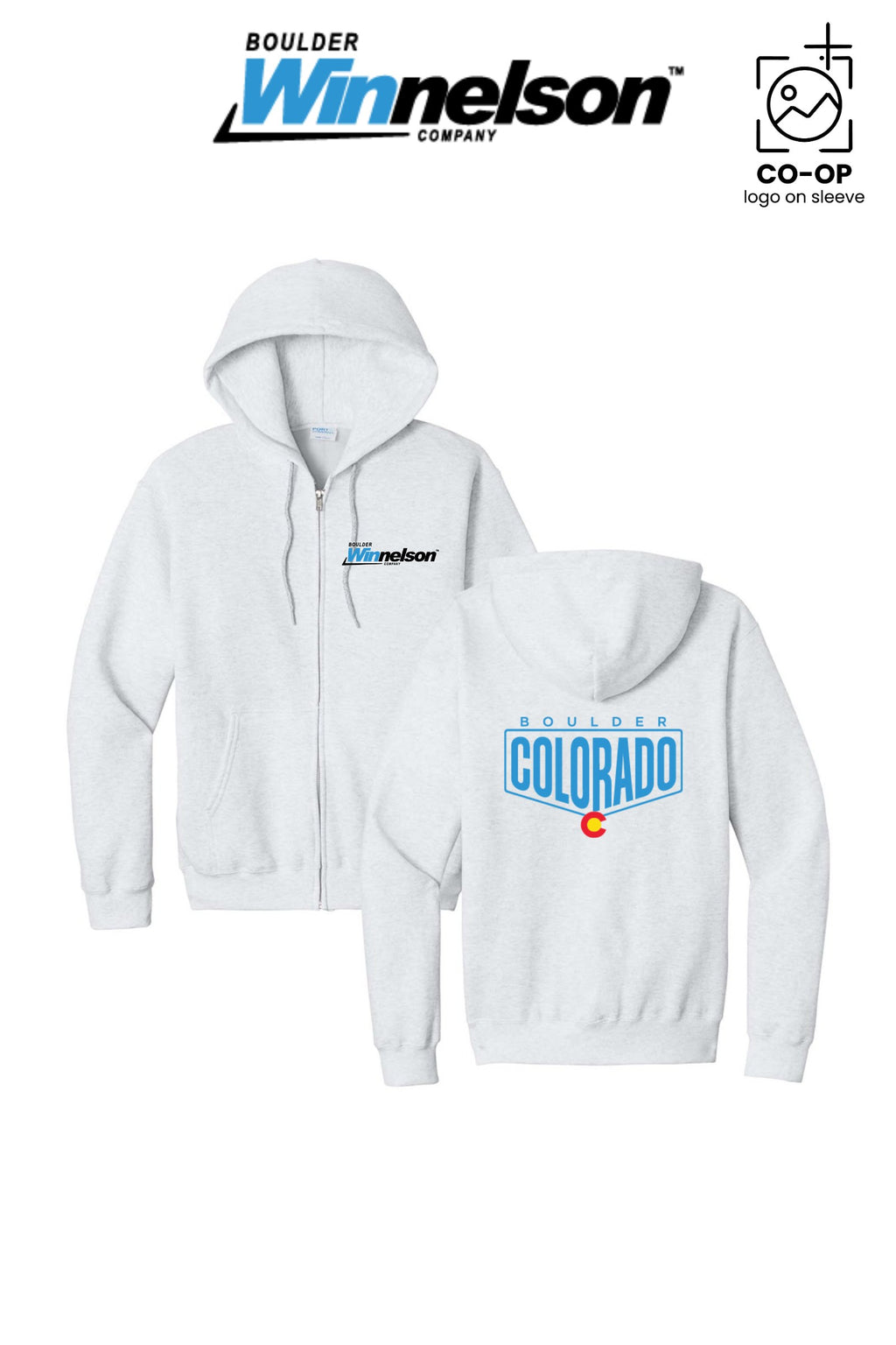 Port & Co™ Core Fleece Full-Zip Hooded Sweatshirt - Boulder Winnelson
