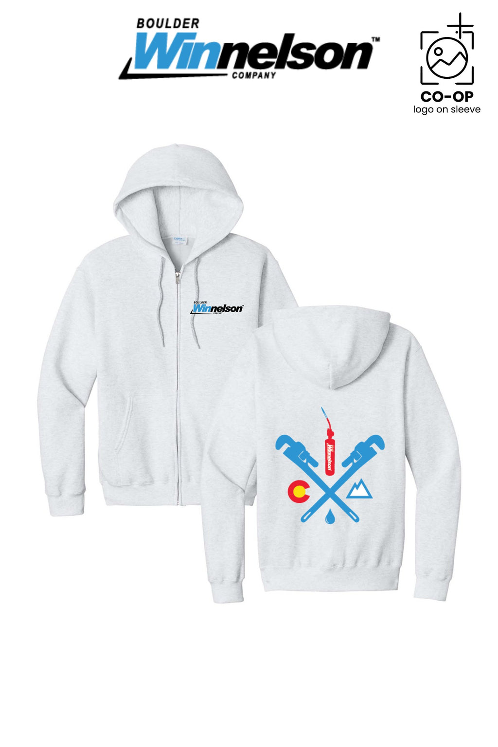 Port & Co™ Core Fleece Full-Zip Hooded Sweatshirt - Boulder Winnelson