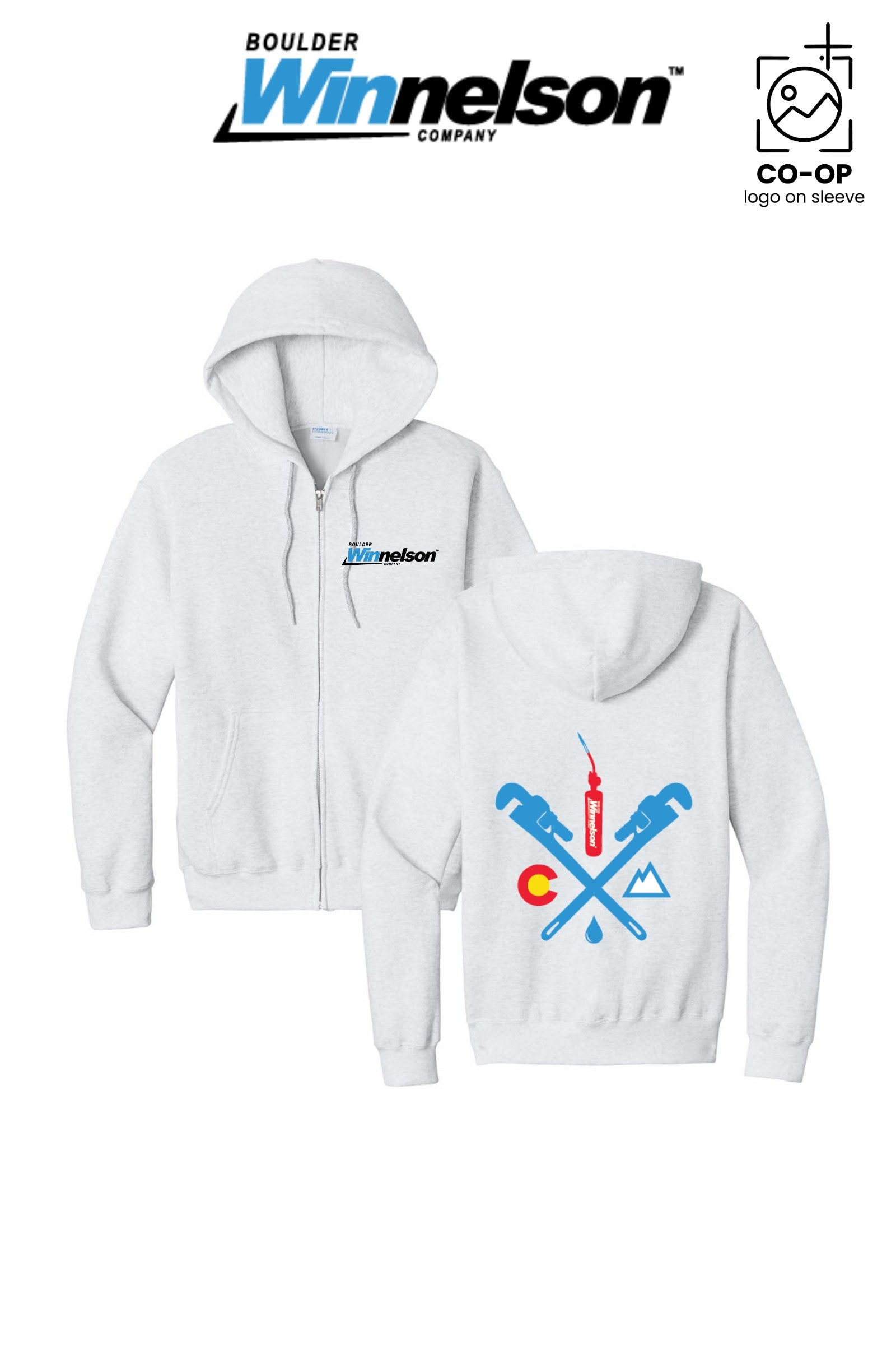 Port & Co™ Core Fleece Full-Zip Hooded Sweatshirt - Boulder Winnelson
