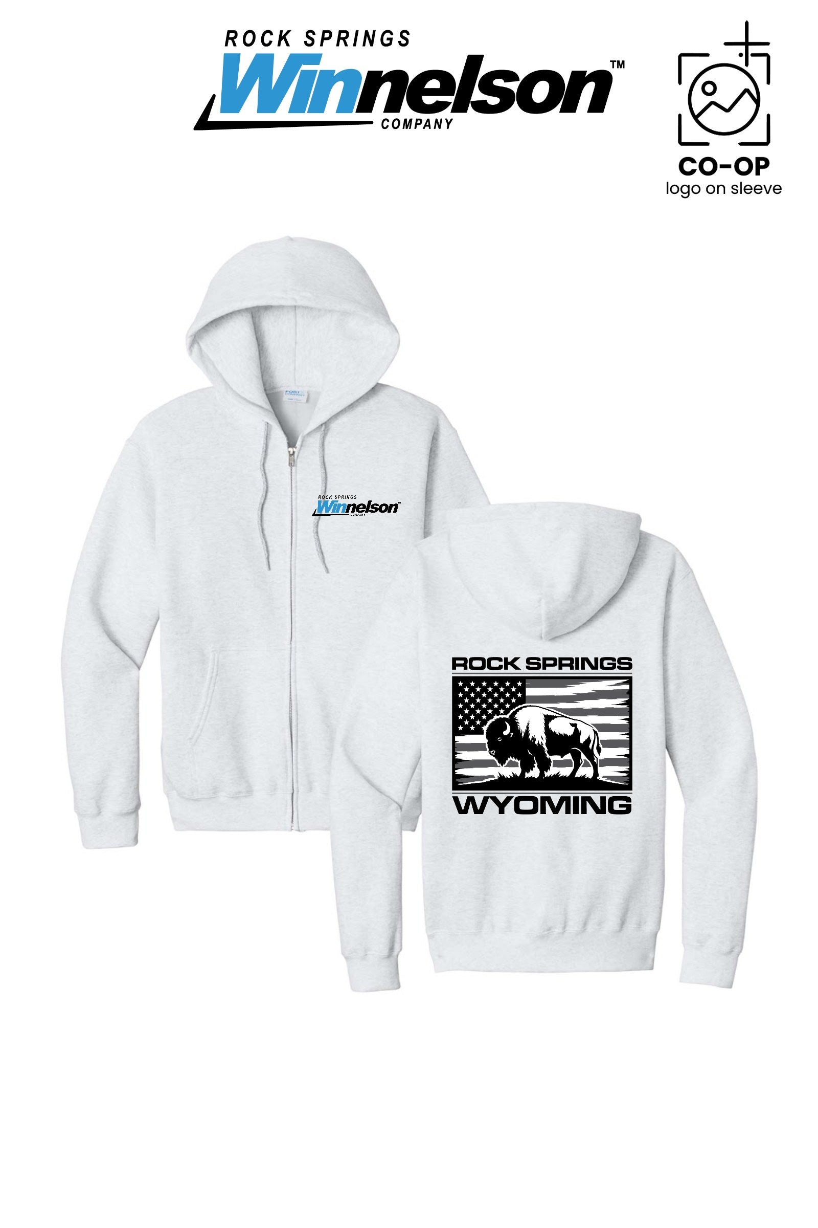 Port & Co™ Core Fleece Full-Zip Hooded Sweatshirt - Rock Springs Winnelson