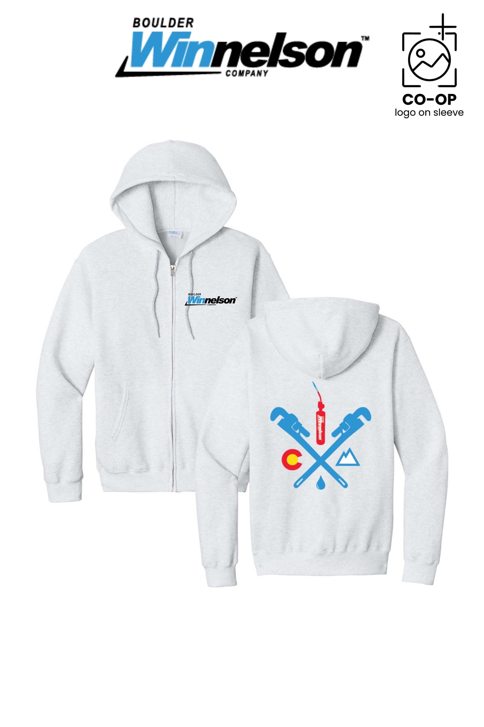 Port & Co™ Core Fleece Full-Zip Hooded Sweatshirt - Boulder Winnelson