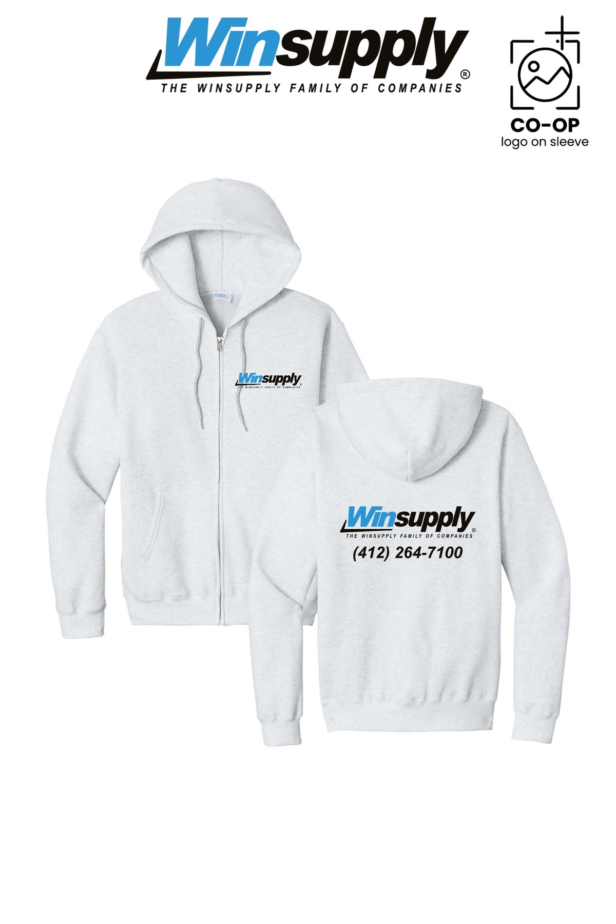 Port & Co™ Core Fleece Full-Zip Hooded Sweatshirt - Winsupply of Coraopolis