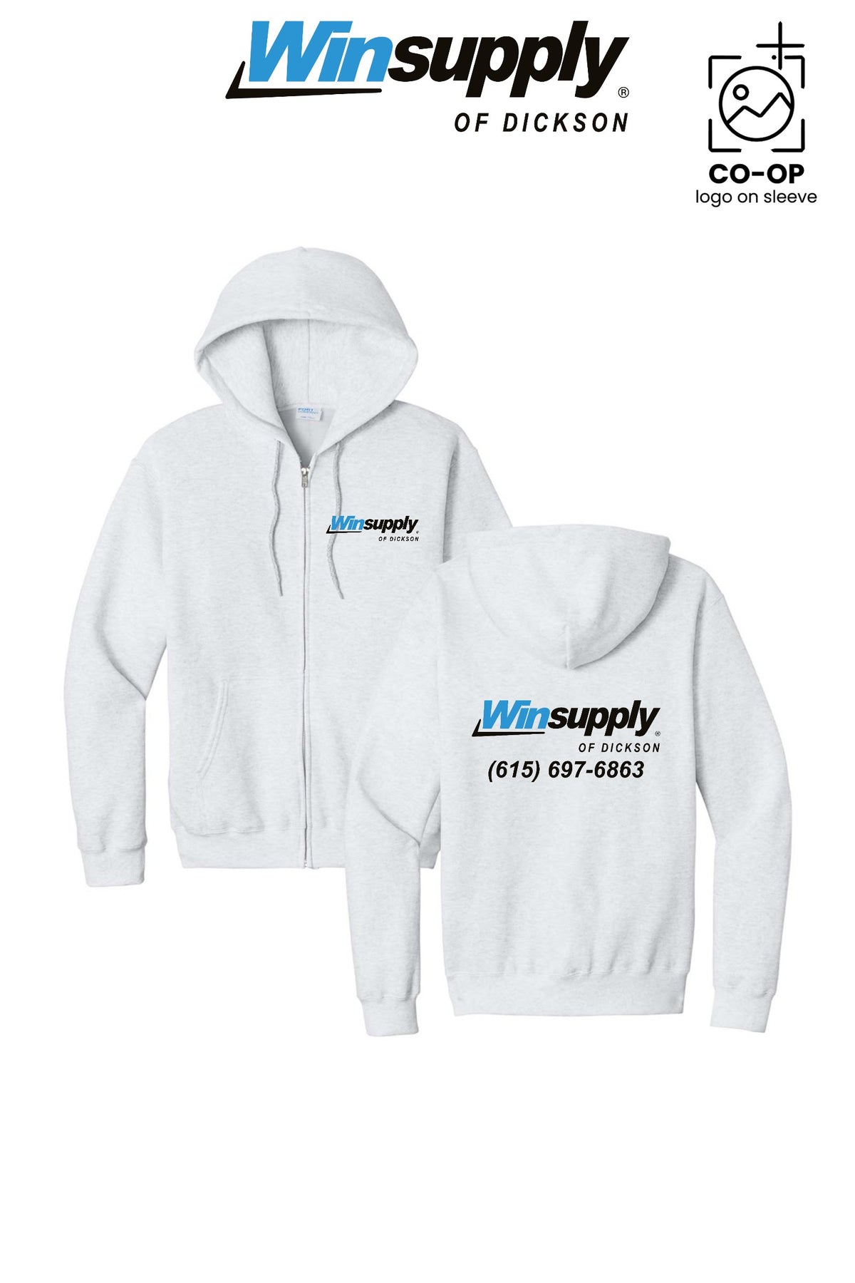 Port & Co™ Core Fleece Full-Zip Hooded Sweatshirt - Winsupply of Dickson