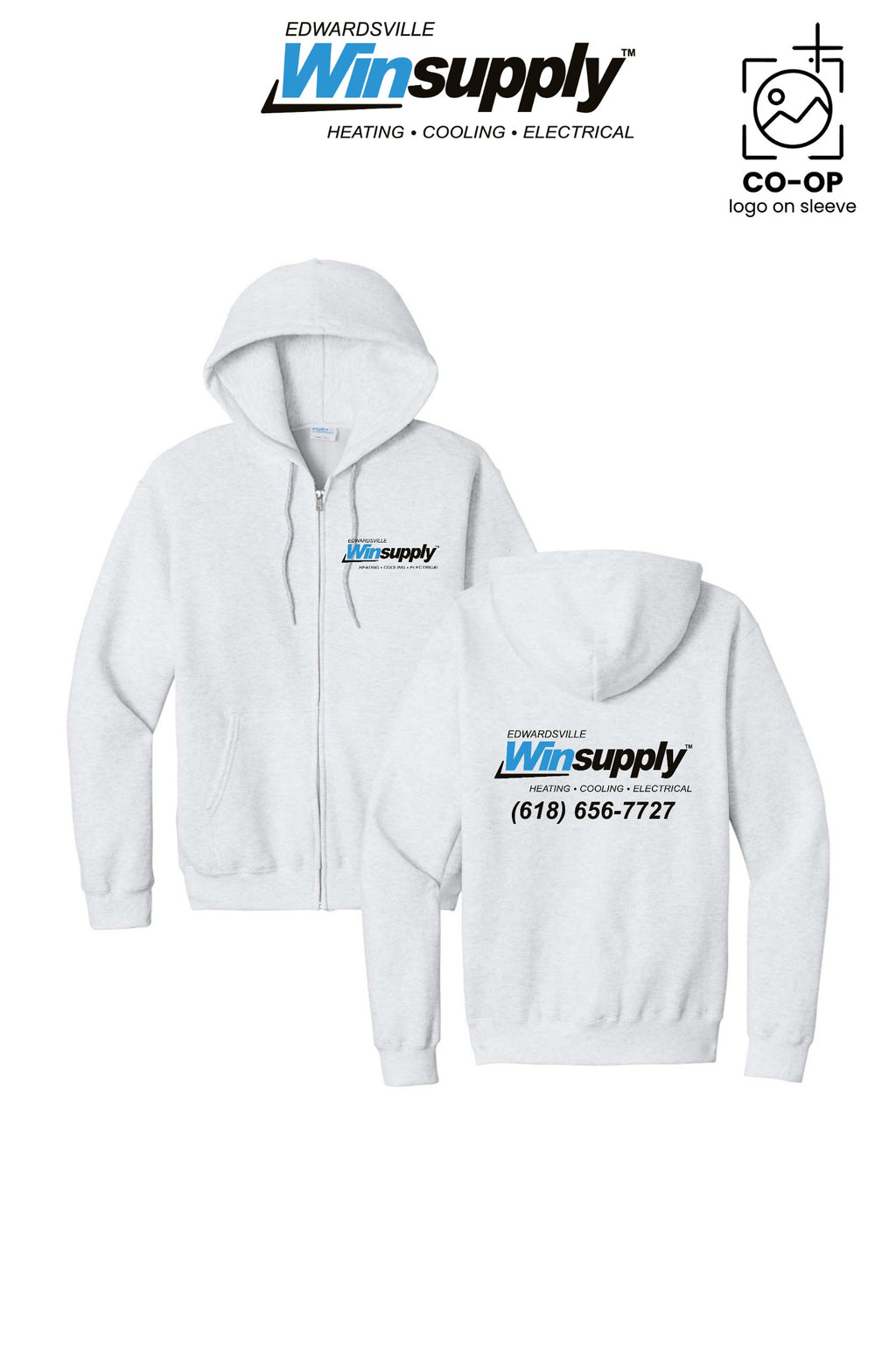 Port & Co™ Core Fleece Full-Zip Hooded Sweatshirt - Edwardsville Winsupply