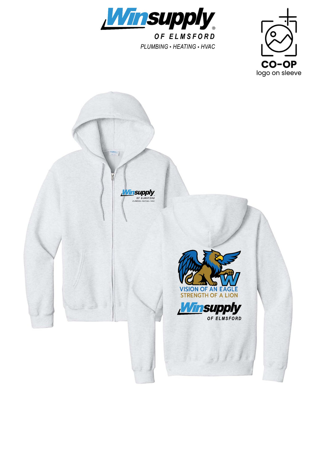 Port & Co™ Core Fleece Full-Zip Hooded Sweatshirt - Winsupply of Elmsford