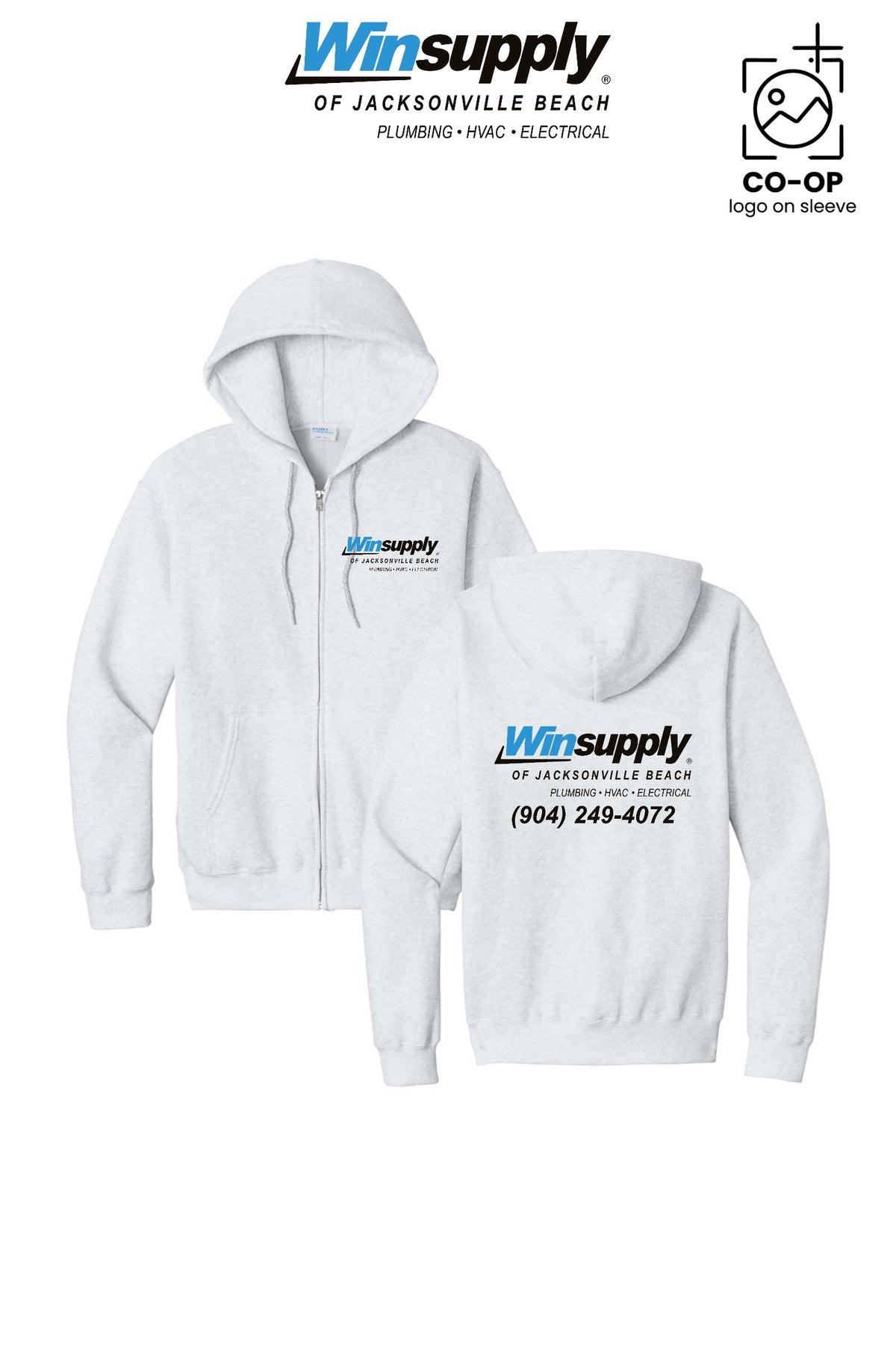 Port & Co™ Core Fleece Full-Zip Hooded Sweatshirt - Winsupply Jacksonville Beach