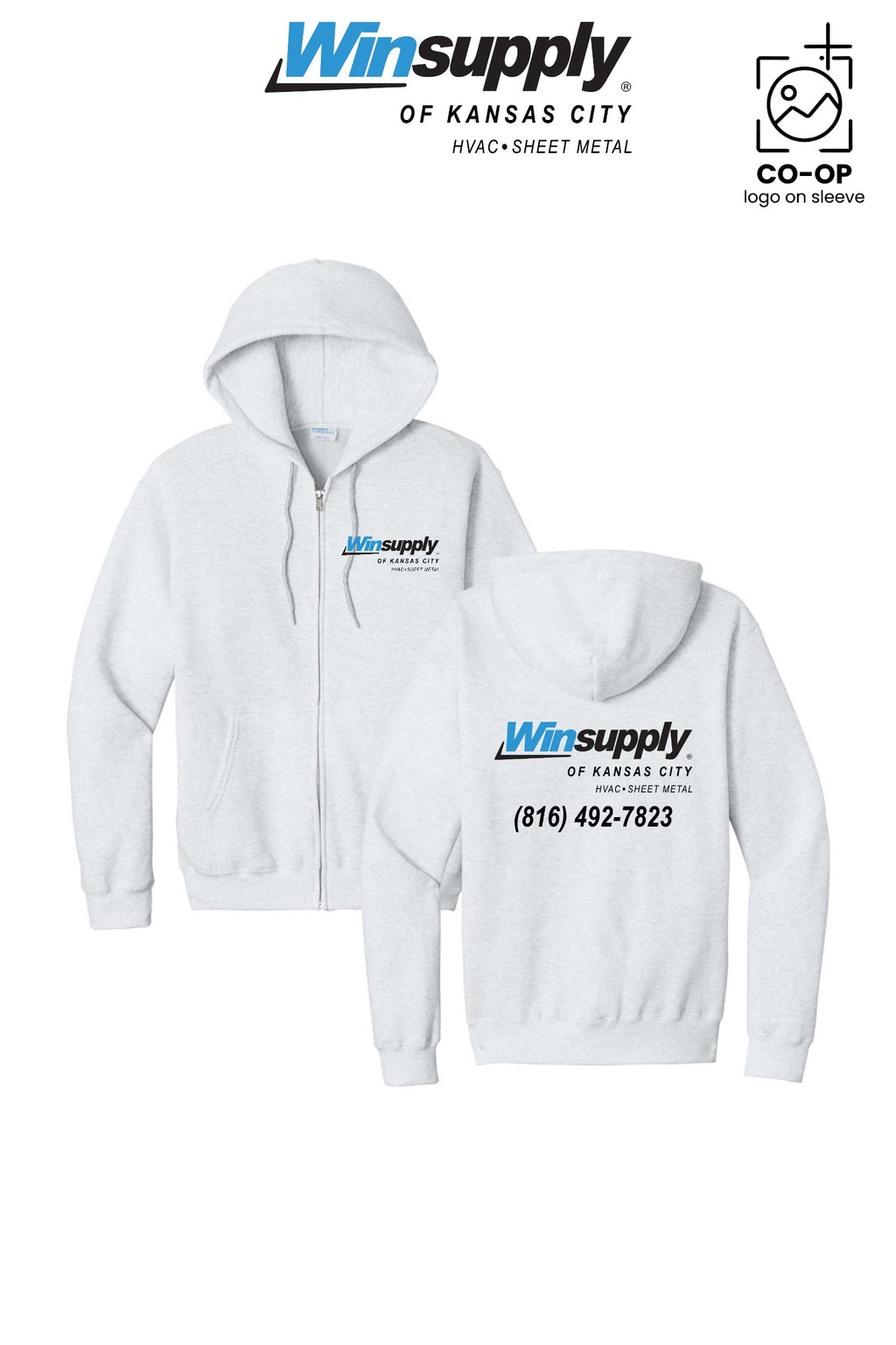 Port & Co™ Core Fleece Full-Zip Hooded Sweatshirt - Winsupply of Kansas City