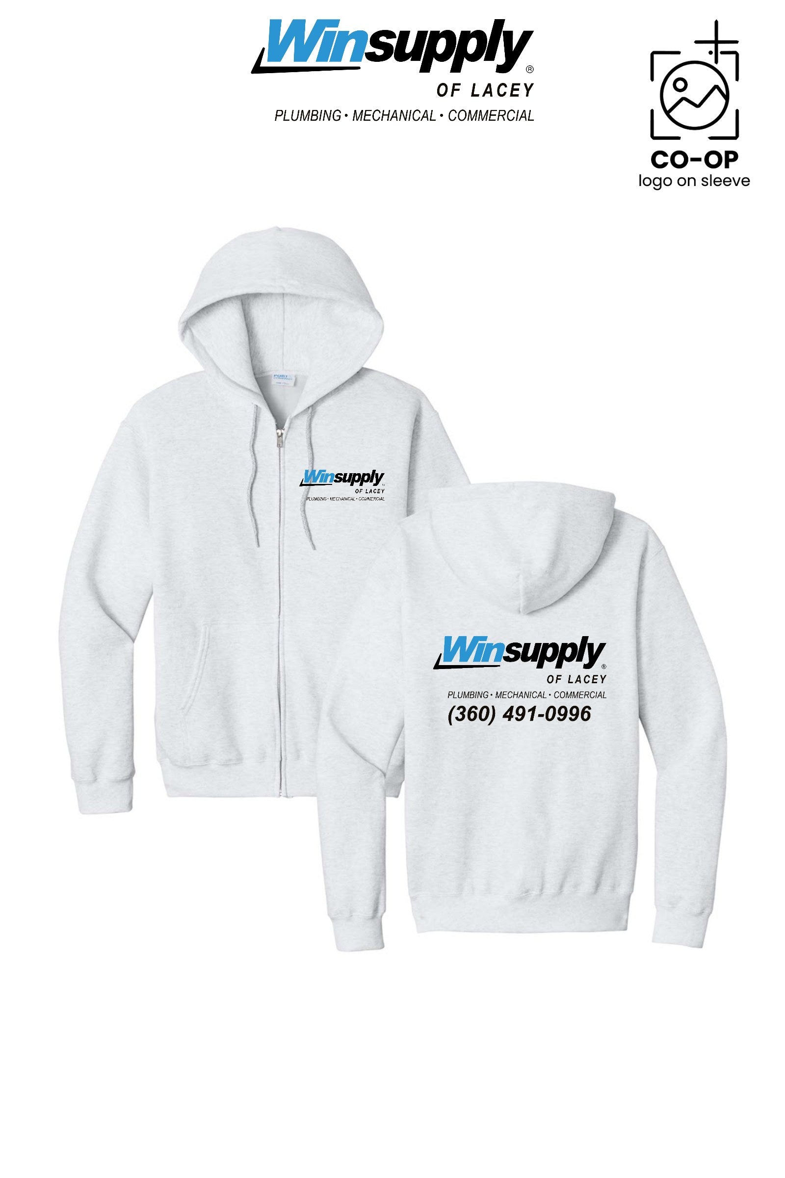 Port & Co™ Core Fleece Full-Zip Hooded Sweatshirt - Winsupply of Lacey