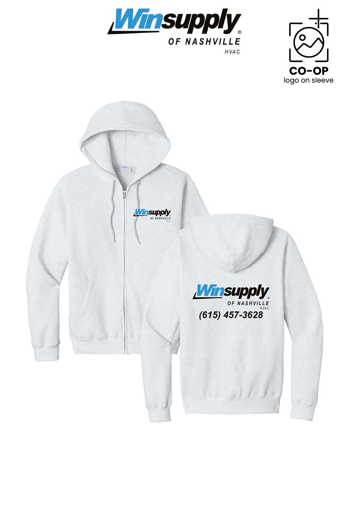 Port & Co™ Core Fleece Full-Zip Hooded Sweatshirt - Winsupply of Nashville HVAC