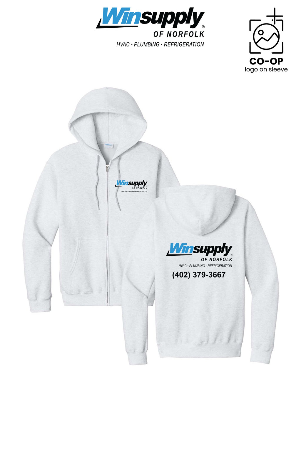 Port & Co™ Core Fleece Full-Zip Hooded Sweatshirt - Winsupply of Norfolk