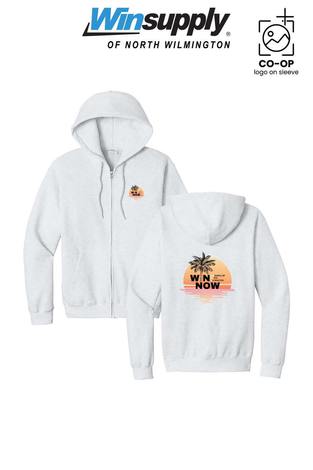 "WIN NOW" Port & Co™ Core Fleece Full-Zip Hooded Sweatshirt - Winsupply N Wilmington NC
