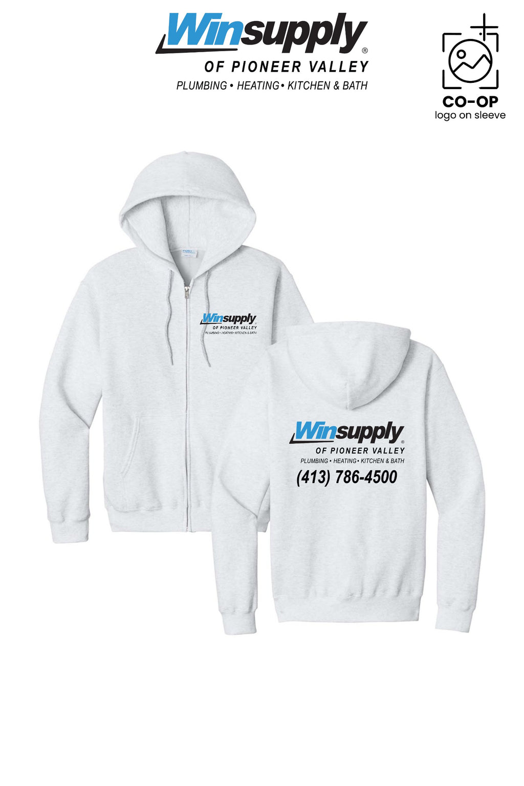 Port & Co™ Core Fleece Full-Zip Hooded Sweatshirt - Winsupply of Pioneer Valley