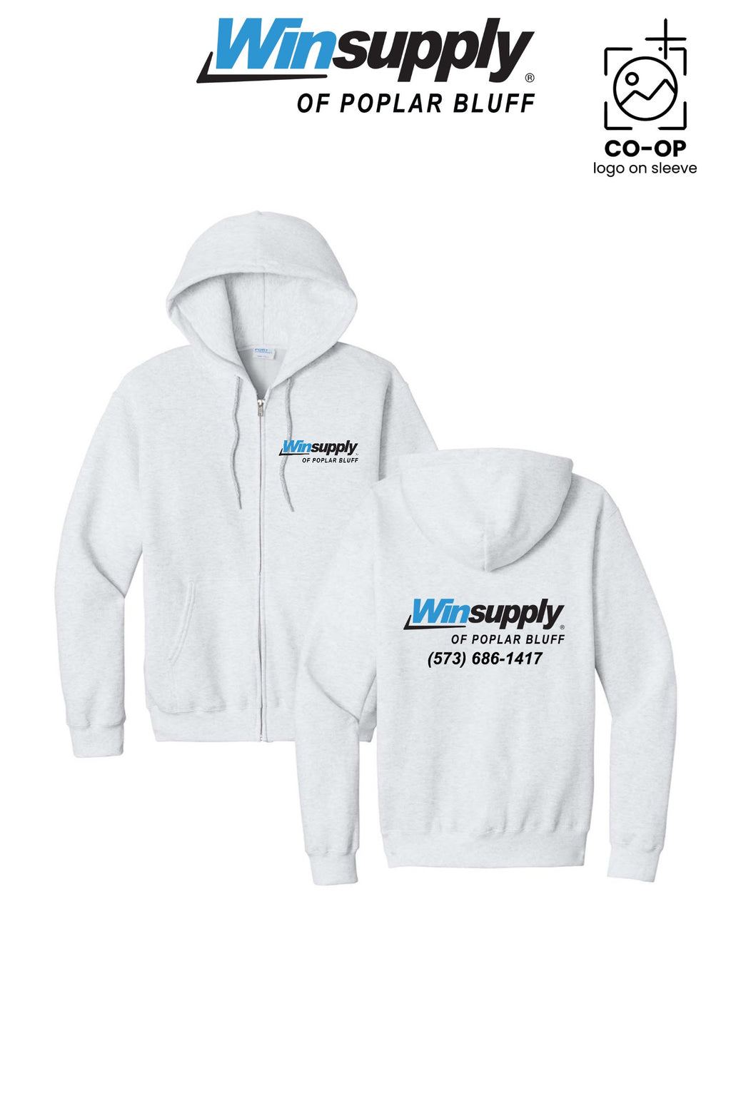 Port & Co™ Core Fleece Full-Zip Hooded Sweatshirt - Winsupply of Poplar Bluff