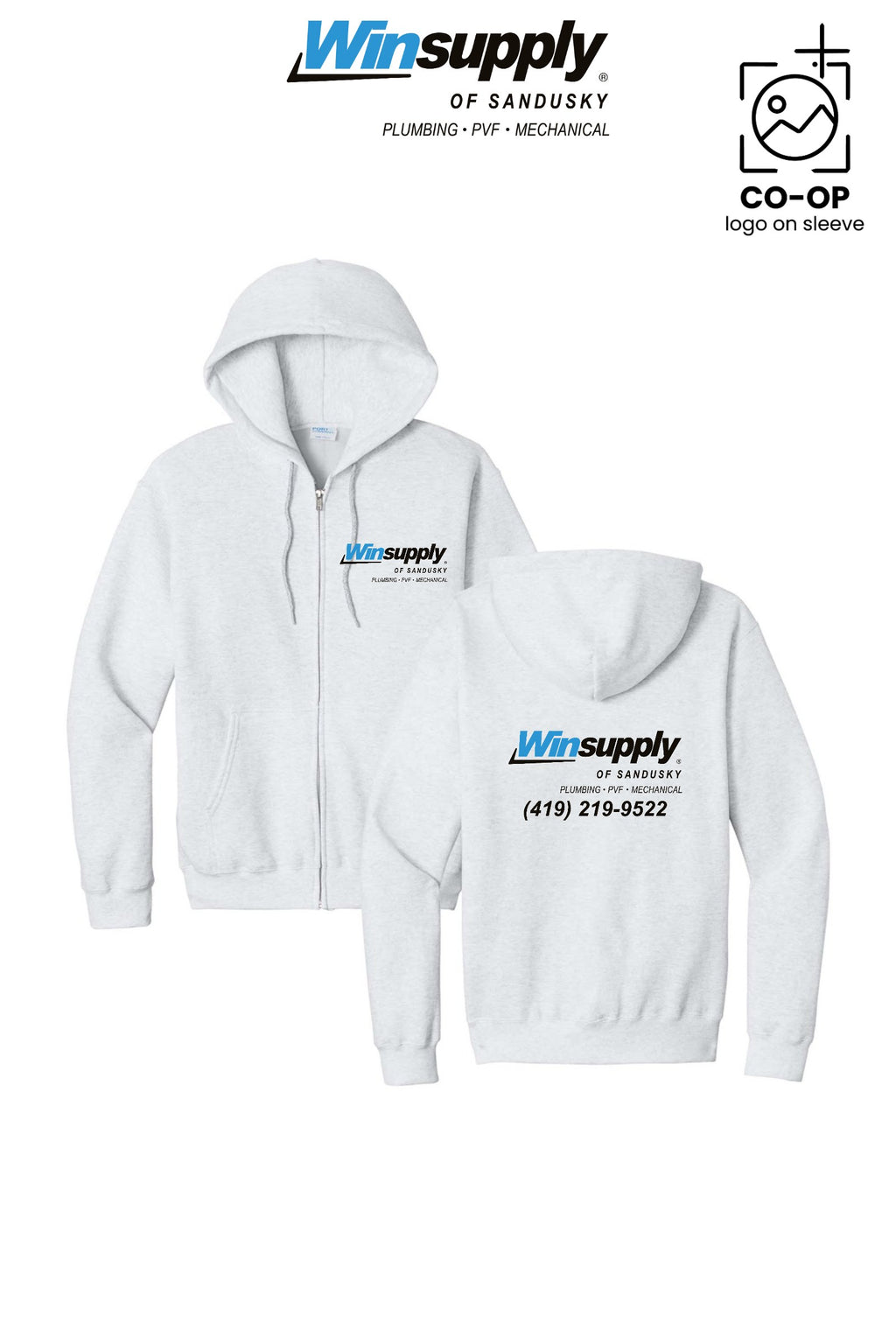 Port & Co™ Core Fleece Full-Zip Hooded Sweatshirt - Winsupply of Sandusky