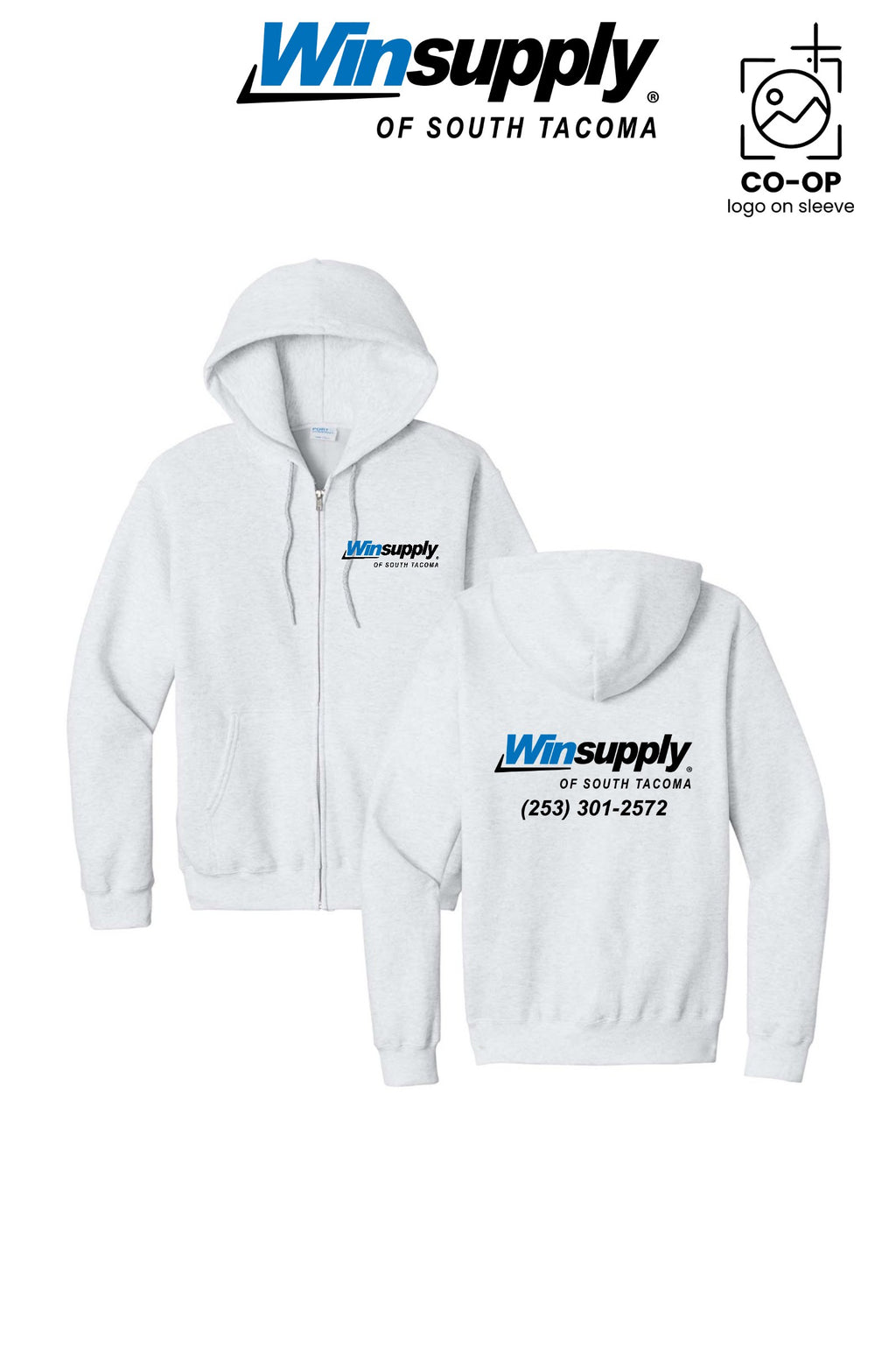 Port & Co™ Core Fleece Full-Zip Hooded Sweatshirt - Winsupply of South Tacoma