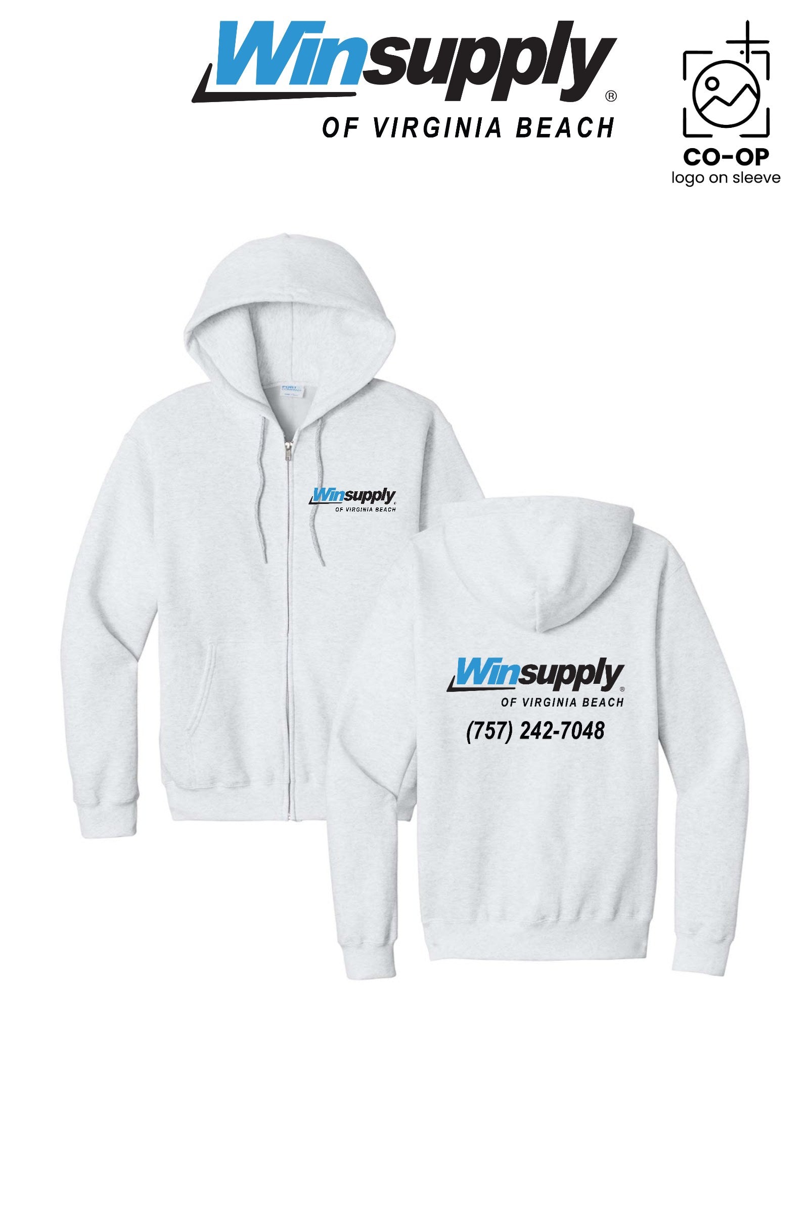 Port & Co™ Core Fleece Full-Zip Hooded Sweatshirt - Winsupply Virginia Beach VA