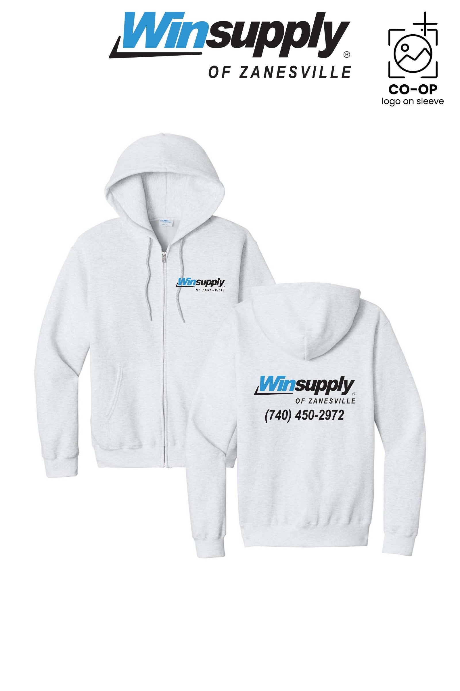 Port & Co™ Core Fleece Full-Zip Hooded Sweatshirt - Winsupply of Zanesville