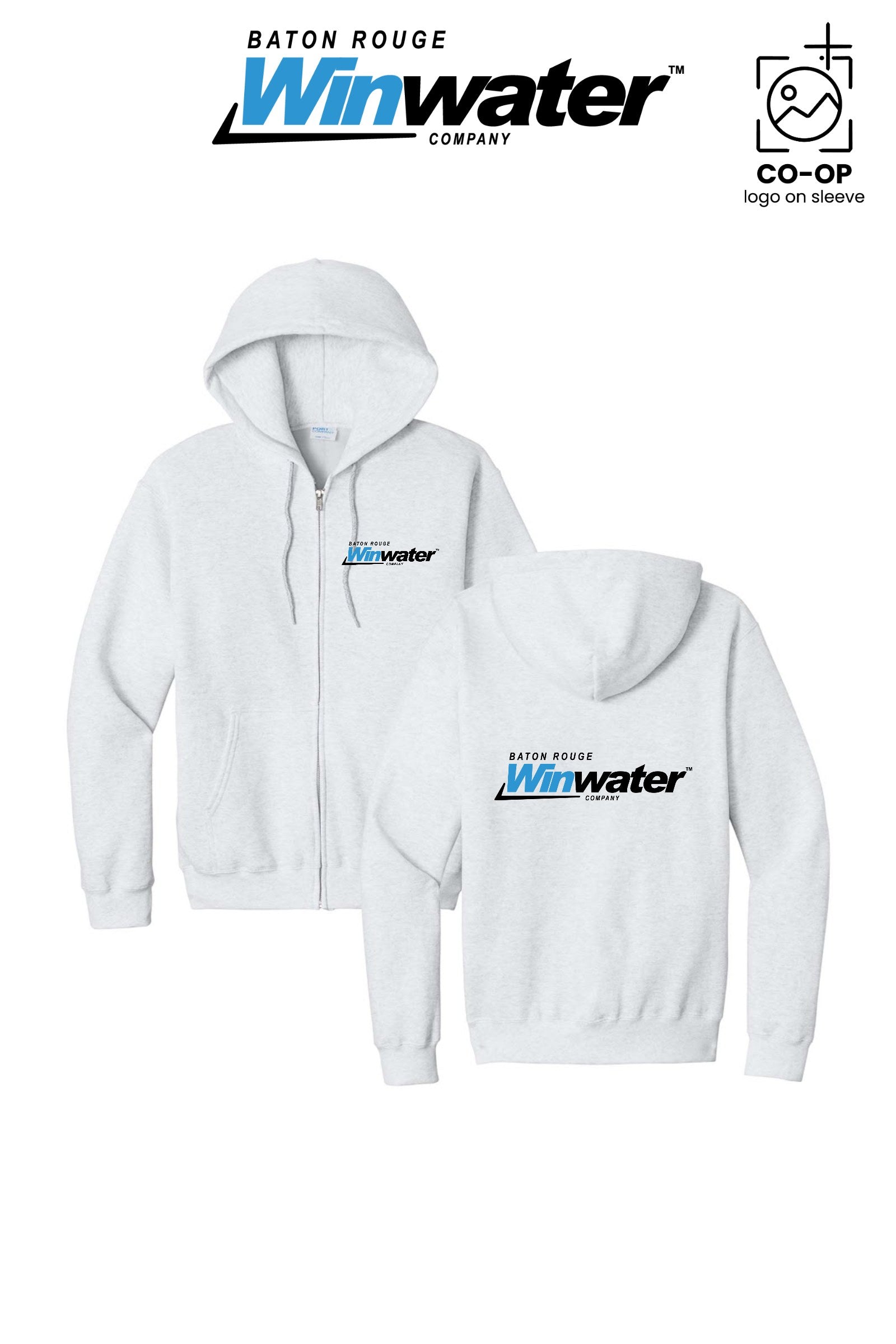 Port & Co™ Core Fleece Full-Zip Hooded Sweatshirt - Baton Rouge Winwater