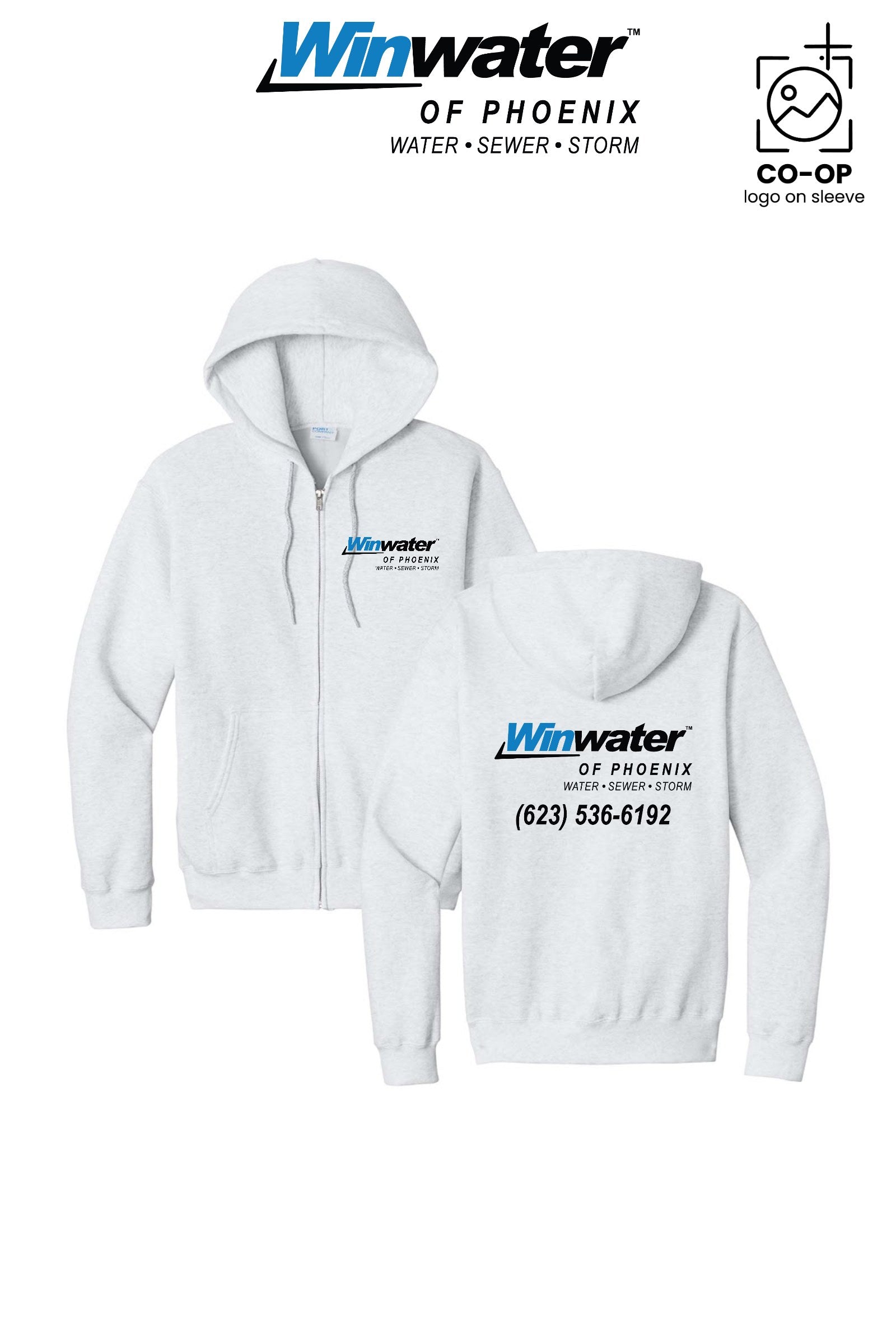 Port & Co™ Core Fleece Full-Zip Hooded Sweatshirt - Winwater of Phoenix