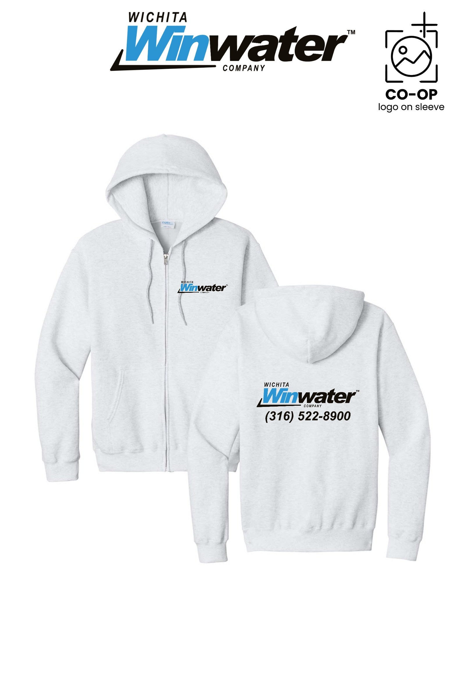 Port & Co™ Core Fleece Full-Zip Hooded Sweatshirt - Wichita Winwater