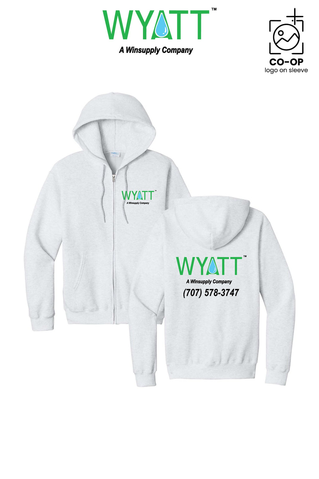 Port & Co™ Core Fleece Full-Zip Hooded Sweatshirt - Wyatt Irrigation of Santa Rosa