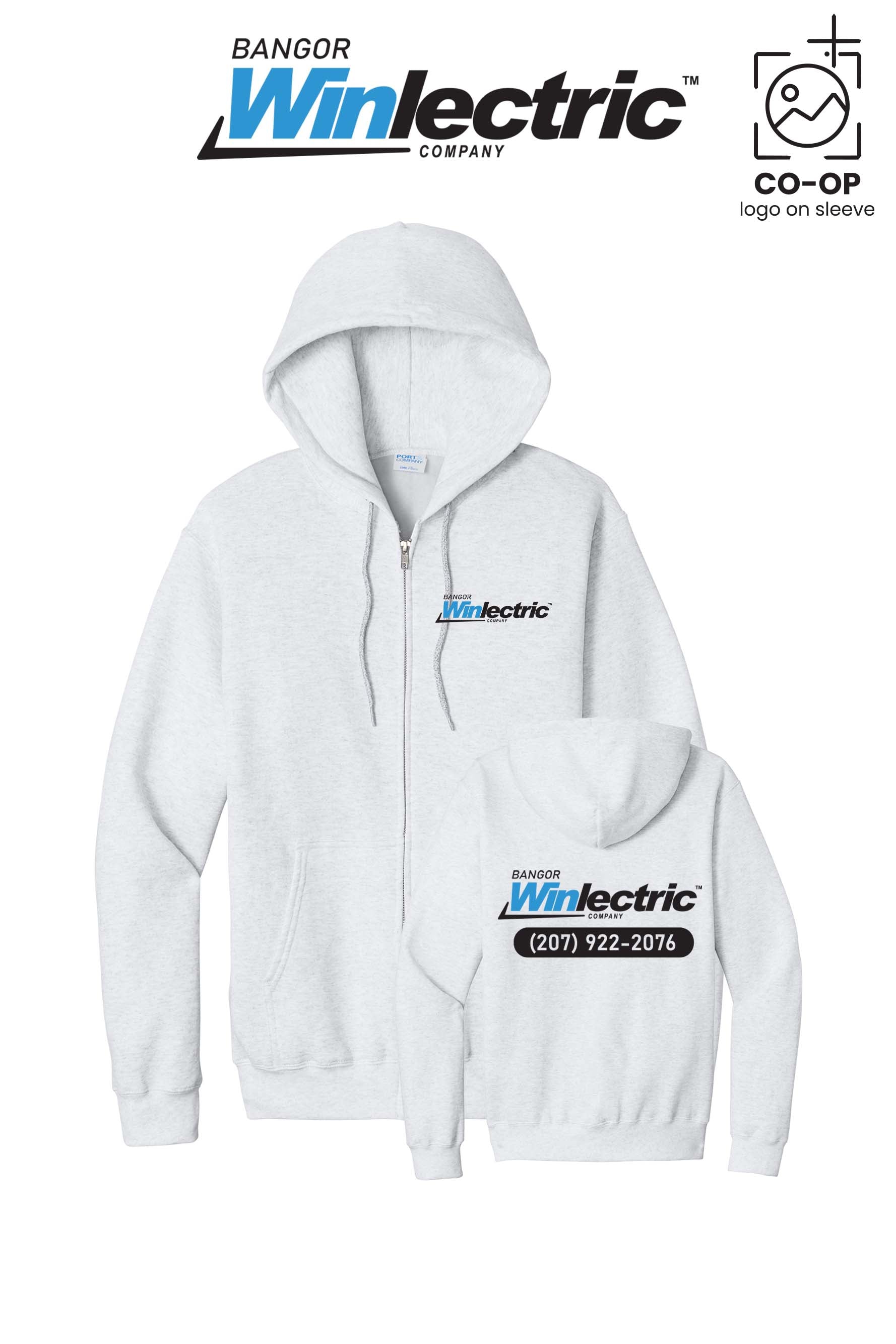 Port & Co™ Core Fleece Full-Zip Hooded Sweatshirt - Winlectric Bangor