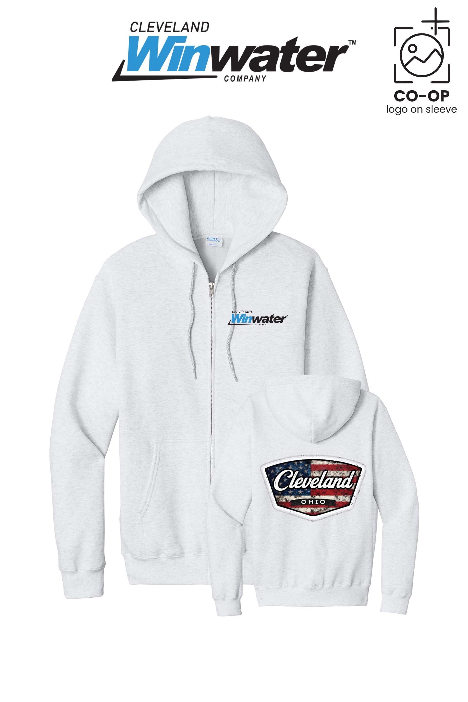 Port & Co™ Core Fleece Full-Zip Hooded Sweatshirt - Winwater of Cleveland