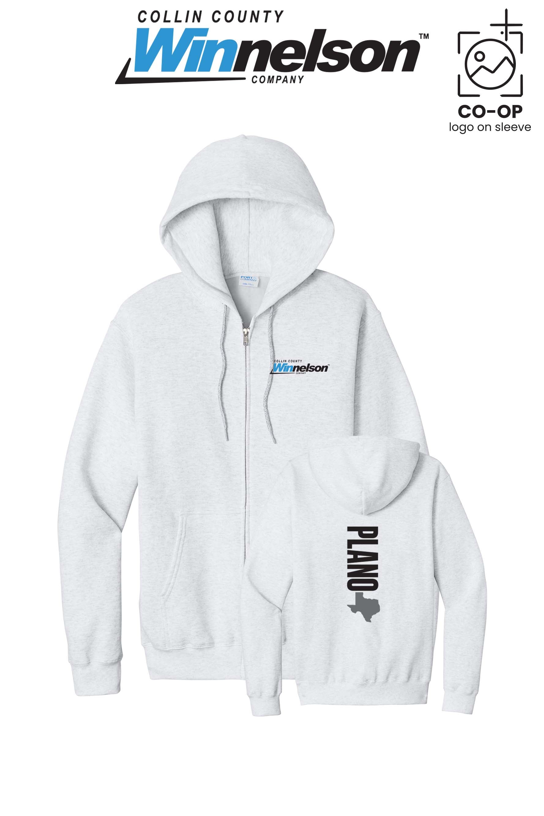 Port & Co™ Core Fleece Full-Zip Hooded Sweatshirt - Collin County Winnelson