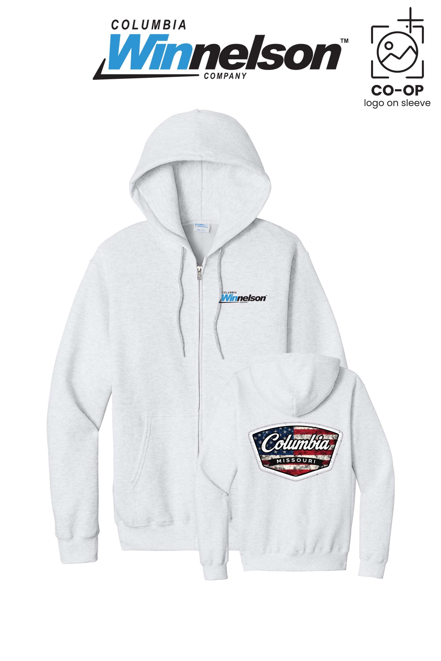 Port & Co™ Core Fleece Full-Zip Hooded Sweatshirt - Columbia MO Winnelson