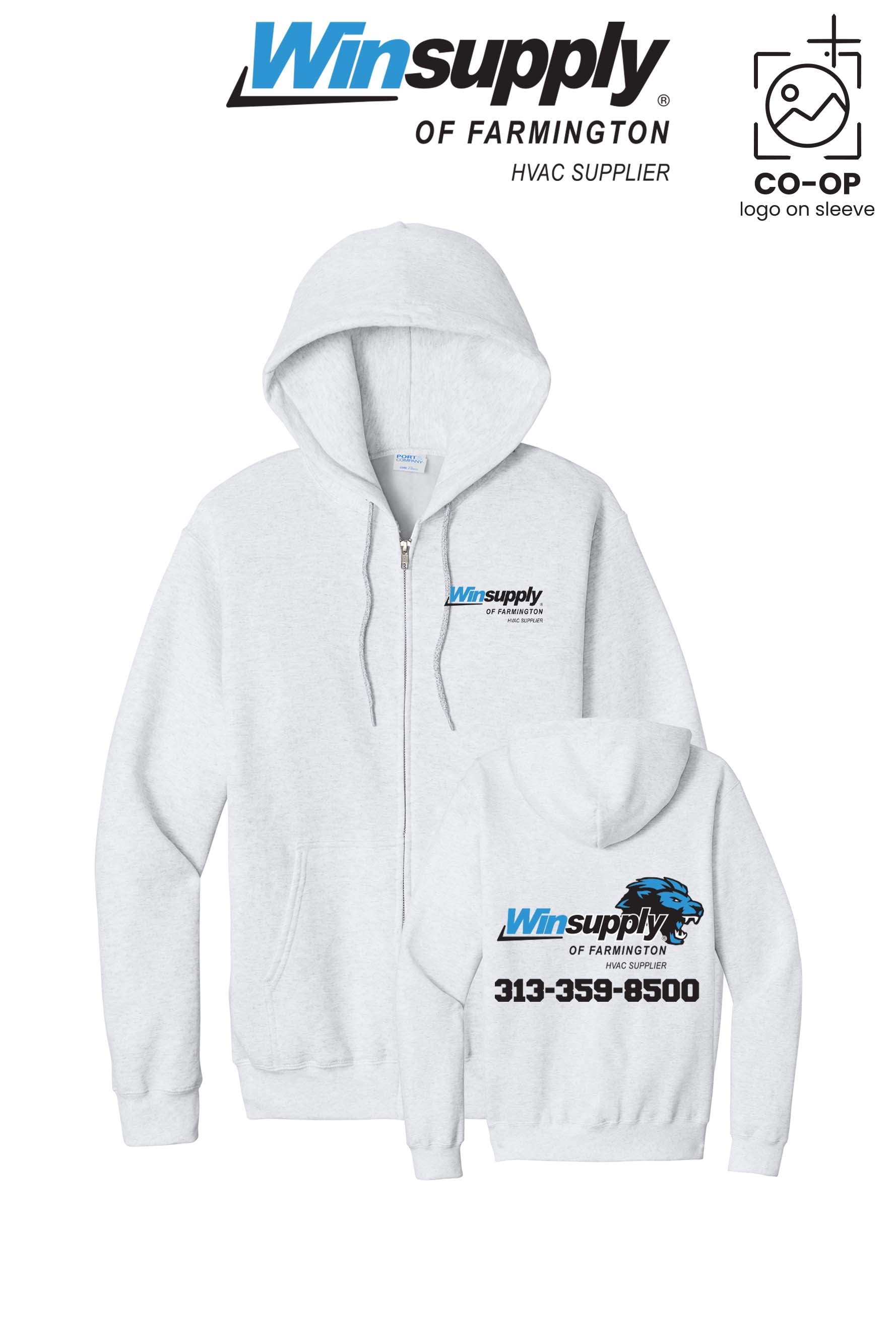 Port & Co™ Core Fleece Full-Zip Hooded Sweatshirt - Winsupply of Farmington