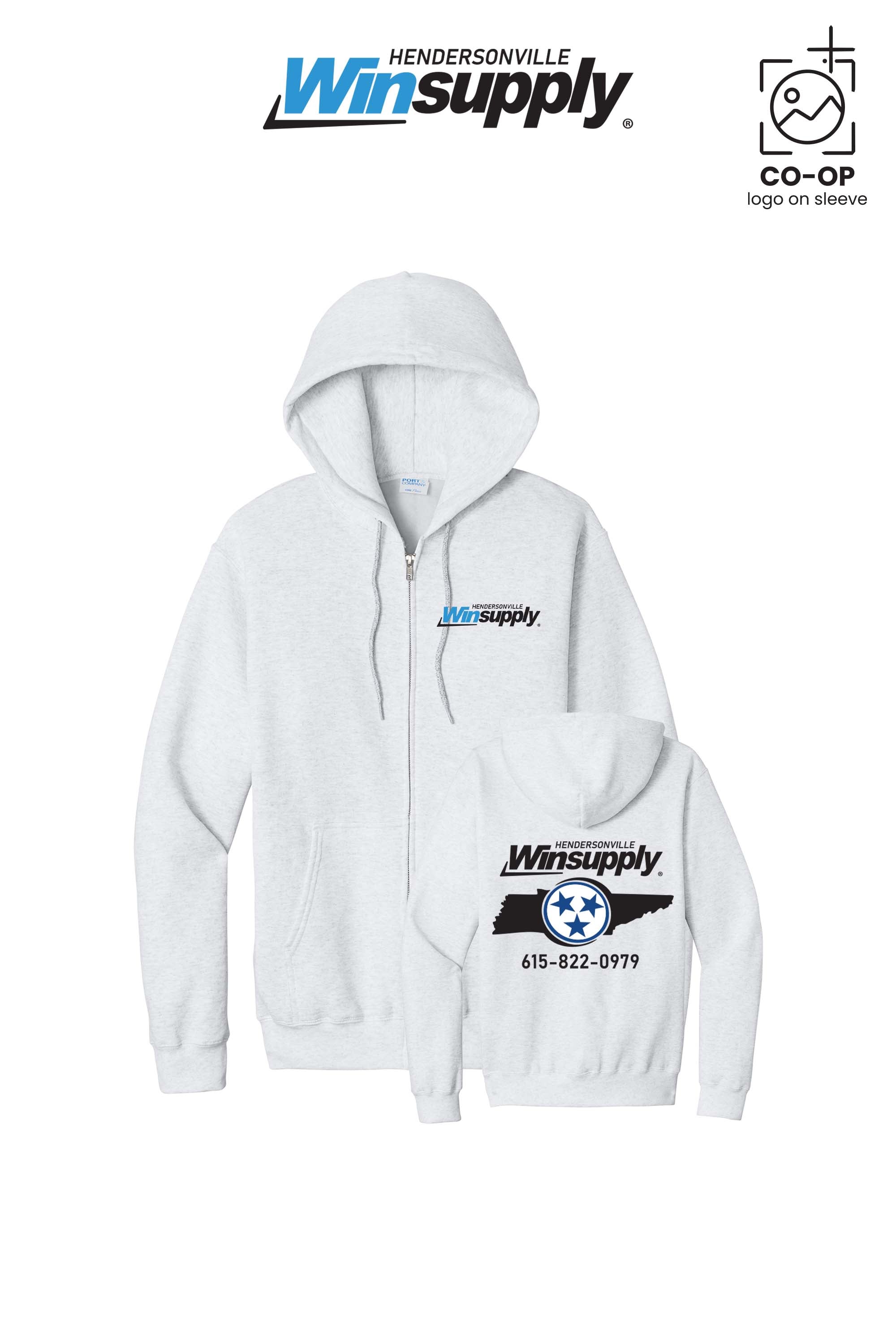 Port & Co™ Core Fleece Full-Zip Hooded Sweatshirt - Winsupply of Hendersonville