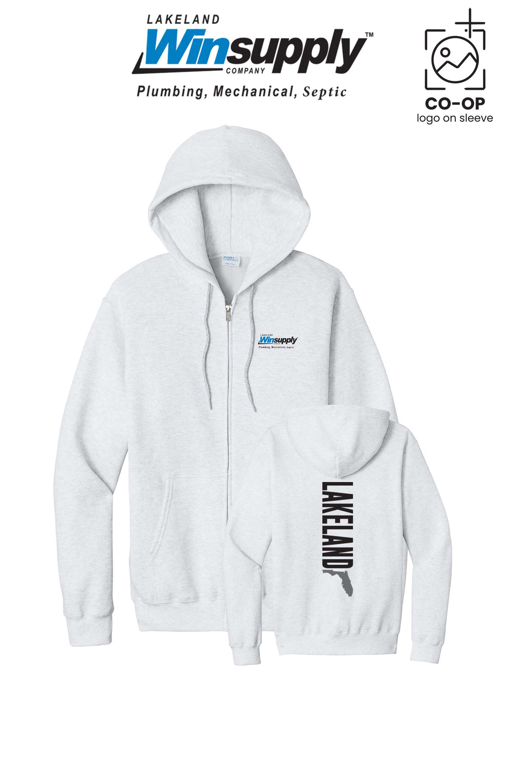 Port & Co™ Core Fleece Full-Zip Hooded Sweatshirt - Lakeland Winsupply