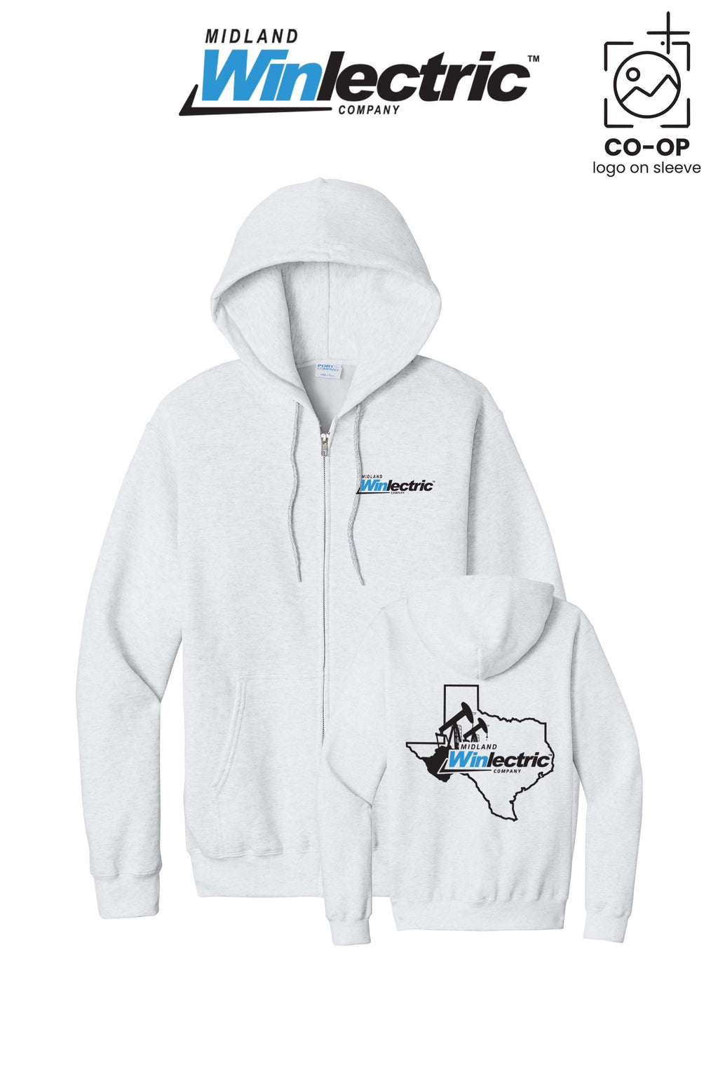 Port & Co™ Core Fleece Full-Zip Hooded Sweatshirt - Winlectric of Midland