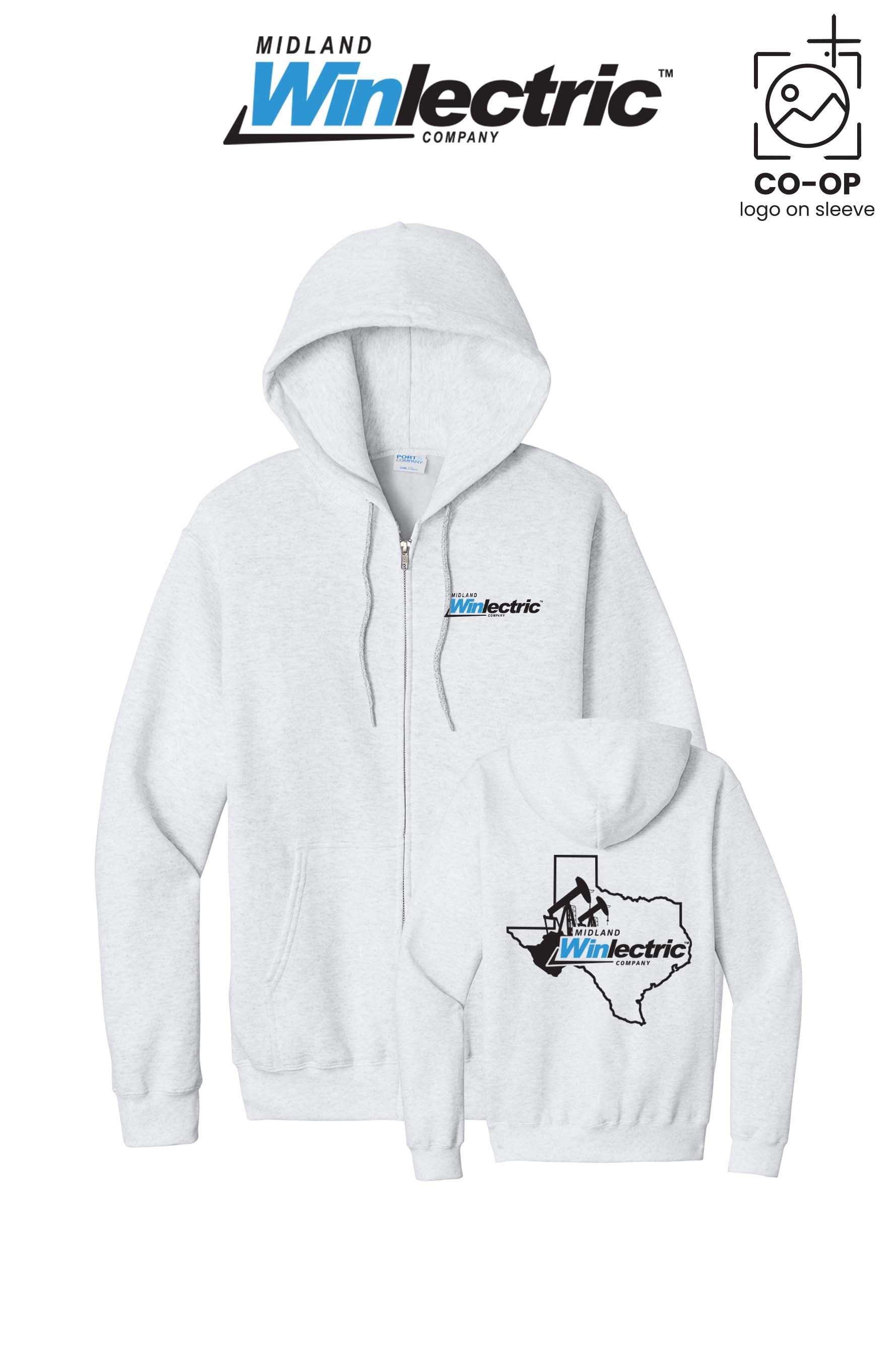Port & Co™ Core Fleece Full-Zip Hooded Sweatshirt - Winlectric of Midland