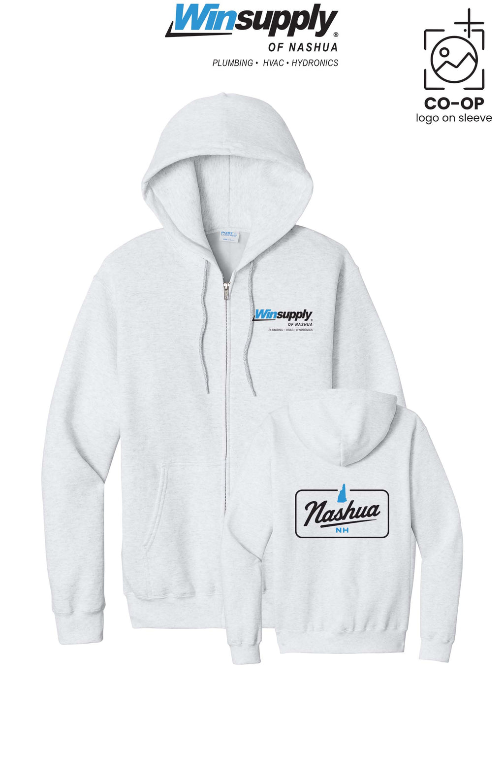 Port & Co™ Core Fleece Full-Zip Hooded Sweatshirt - Winsupply of Nashua