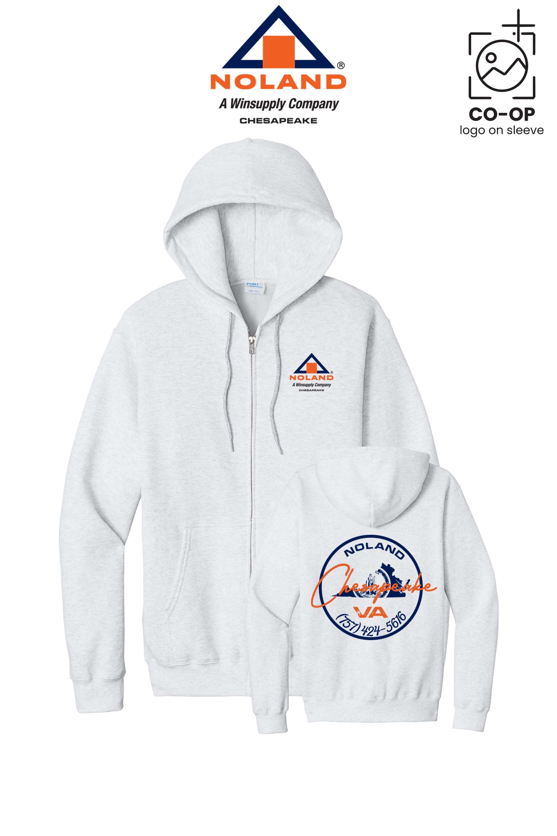 Port & Co™ Core Fleece Full-Zip Hooded Sweatshirt - Noland Company Chesapeake