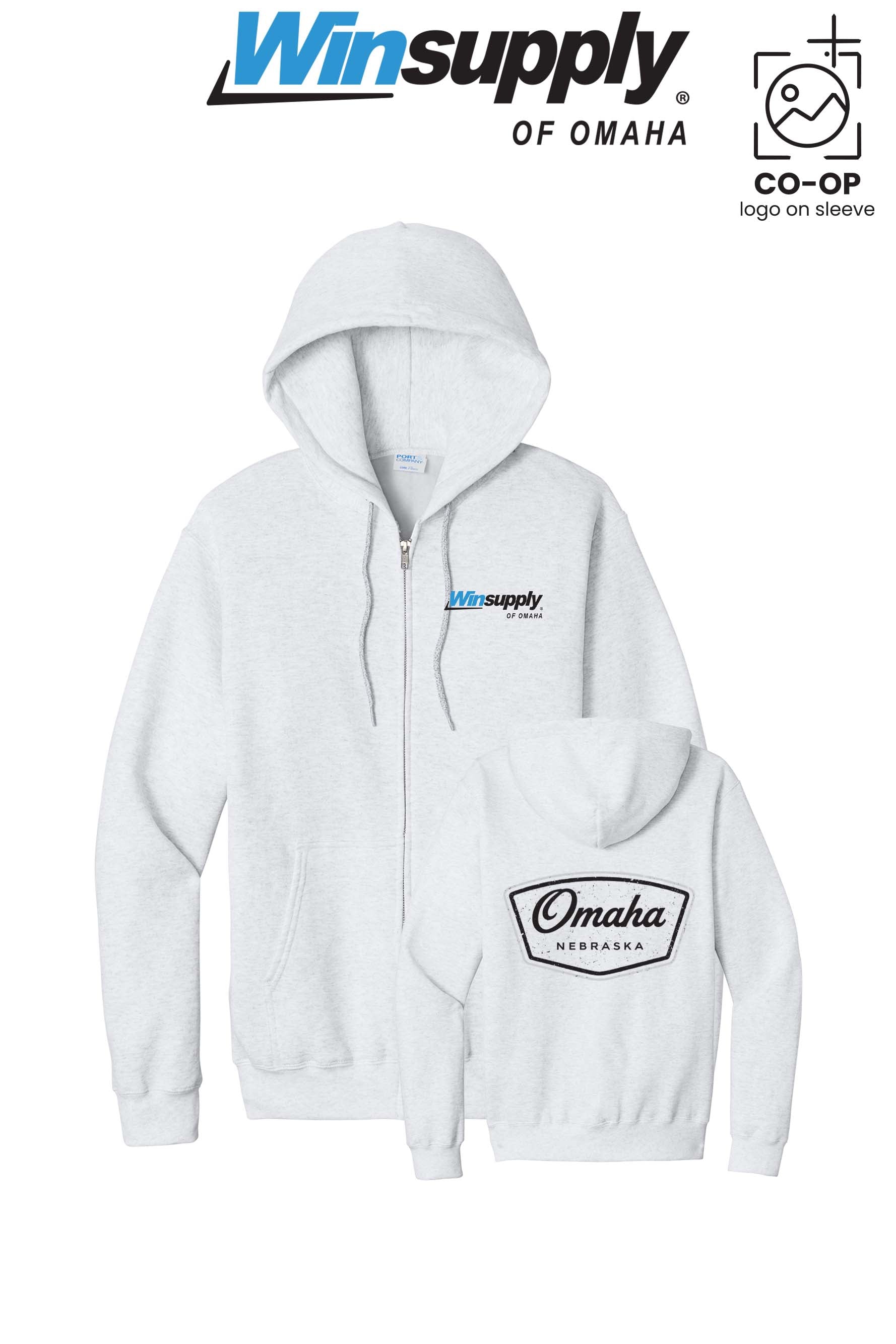 Port & Co™ Core Fleece Full-Zip Hooded Sweatshirt - Winsupply of Omaha
