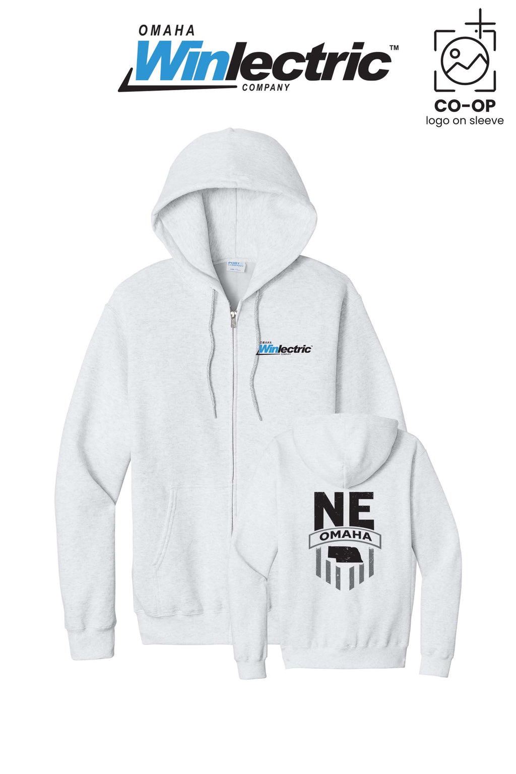 Port & Co™ Core Fleece Full-Zip Hooded Sweatshirt - Omaha Winlectric