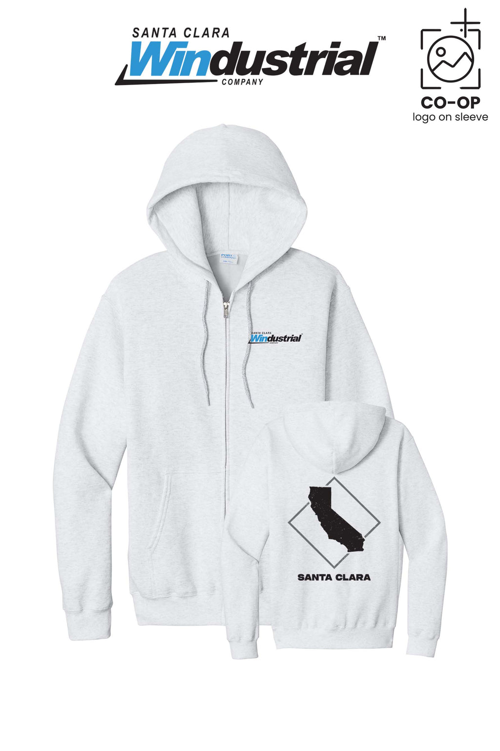 Port & Co™ Core Fleece Full-Zip Hooded Sweatshirt - Santa Clara Windustrial