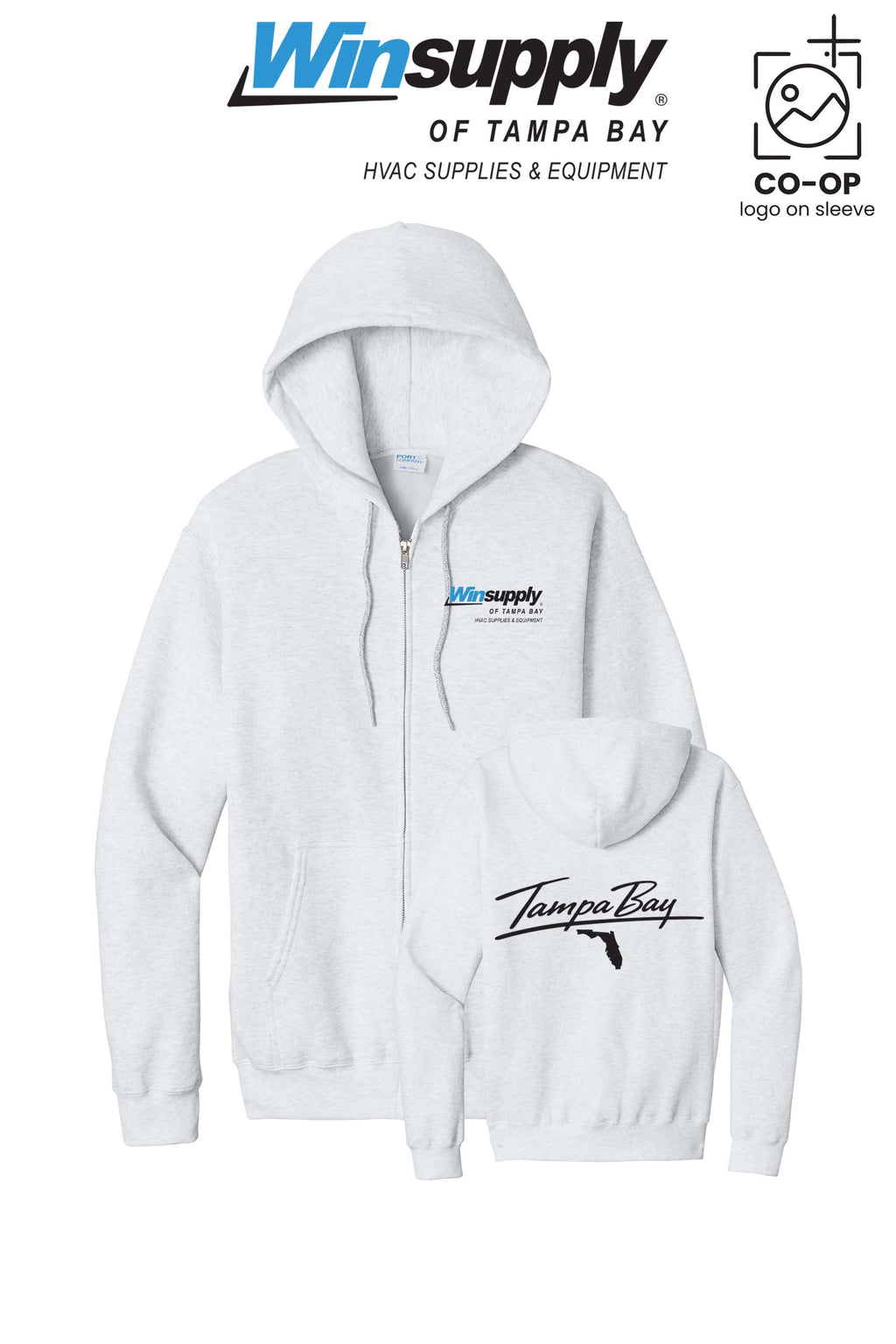 Port & Co™ Core Fleece Full-Zip Hooded Sweatshirt - Winsupply of Tampa Bay