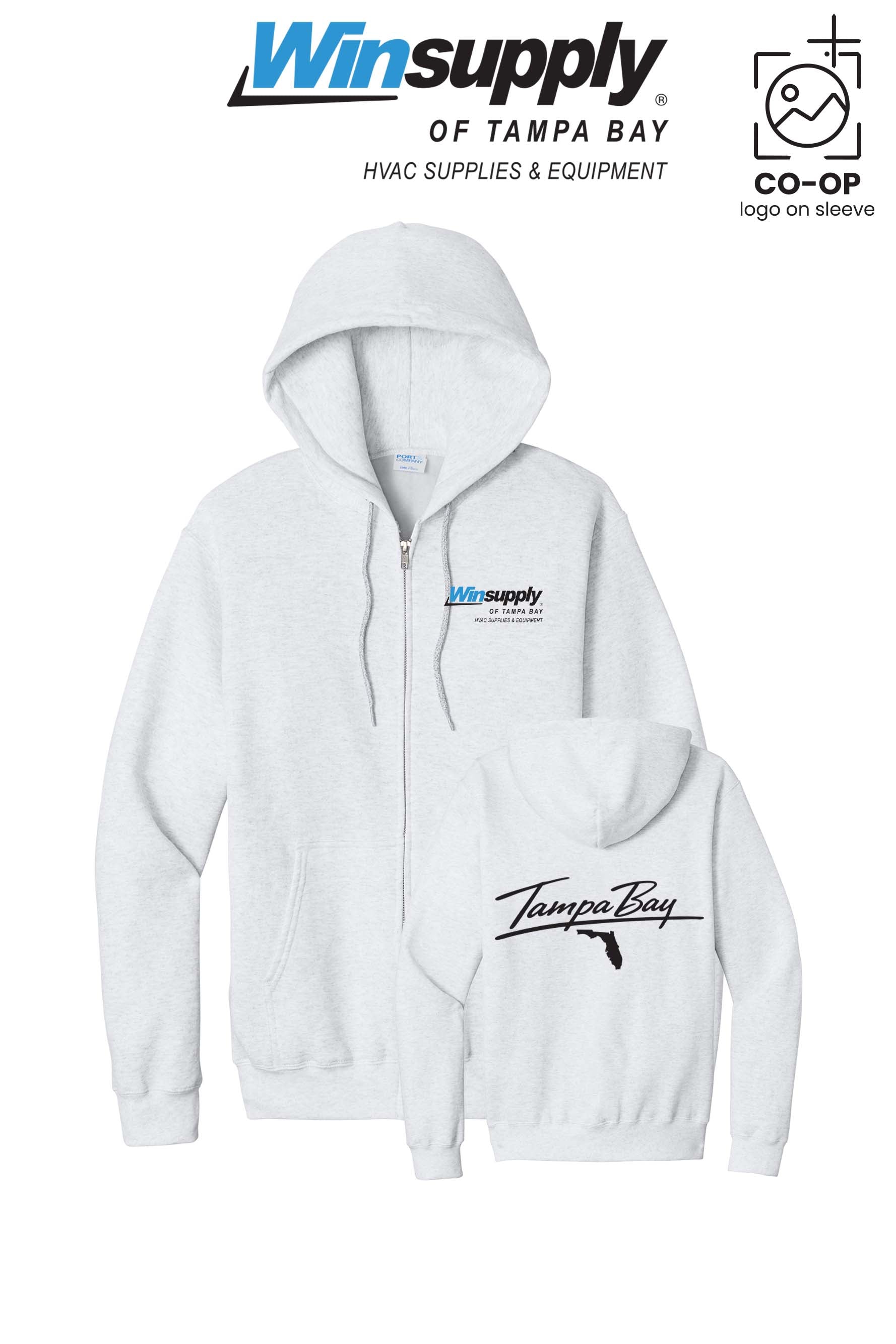 Port & Co™ Core Fleece Full-Zip Hooded Sweatshirt - Winsupply of Tampa Bay