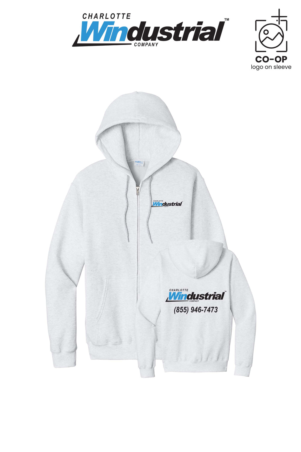 Port & Co™ Core Fleece Full-Zip Hooded Sweatshirt - Charlotte Windustrial