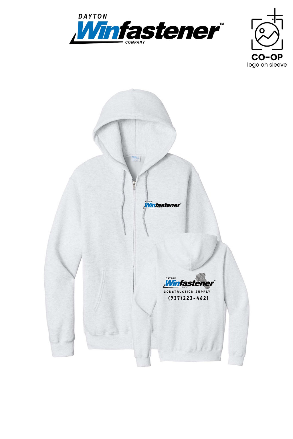 Port & Co™ Core Fleece Full-Zip Hooded Sweatshirt - Dayton Winfastener
