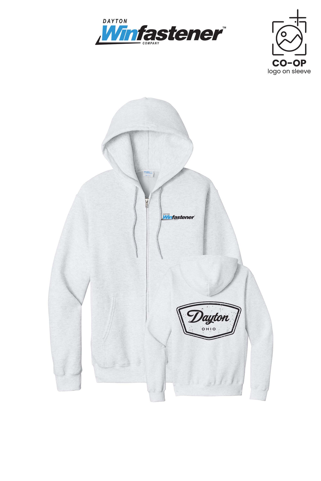 Port & Co™ Core Fleece Full-Zip Hooded Sweatshirt - Dayton Winfastener