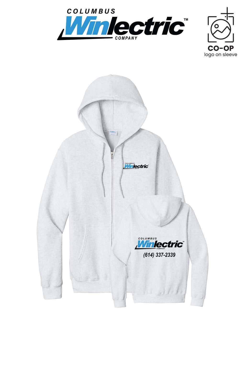 Port & Co™ Core Fleece Full-Zip Hooded Sweatshirt - Columbus Winlectric